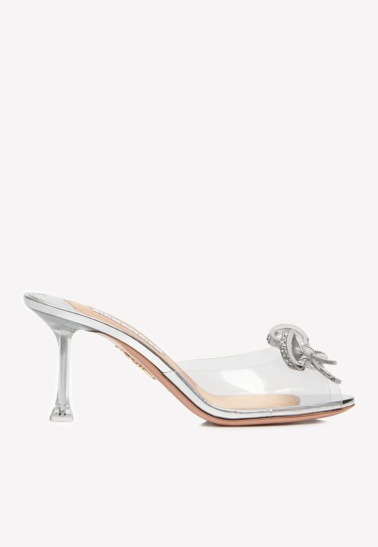 Aquazzura Carrie 75 Crystal Bow Mules Women Shoes