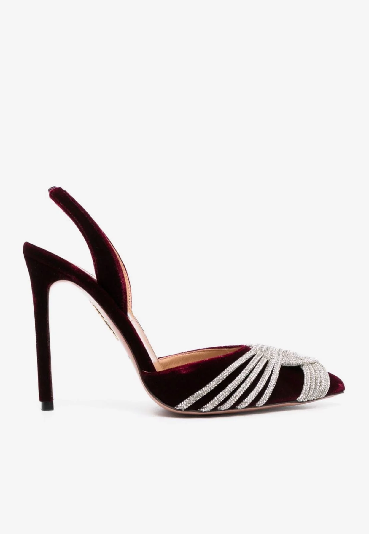 Aquazzura Gatsby 105 Velvet Slingback Pumps Women Shoes