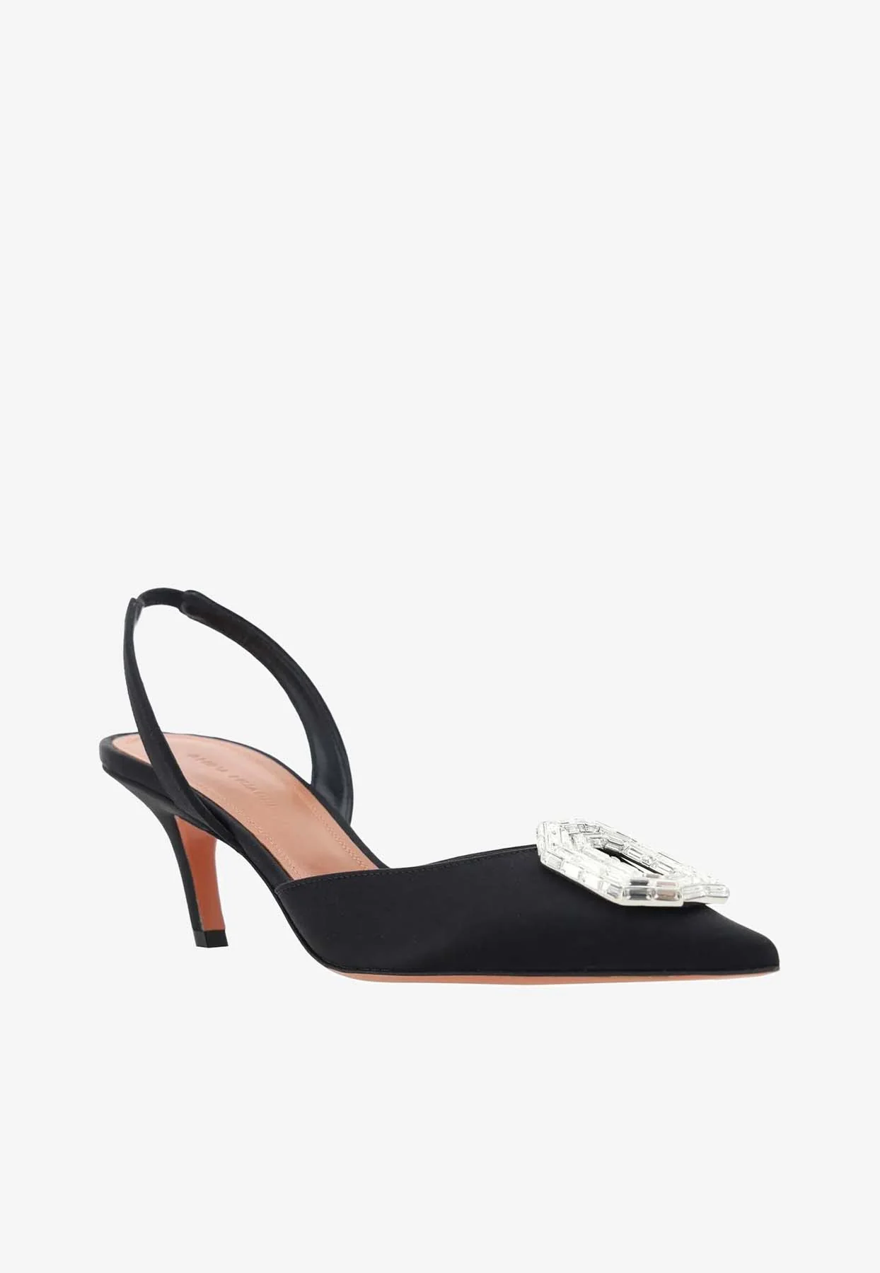 Amina Muaddi Camelia 60 Slingback Satin Pumps Women Shoes