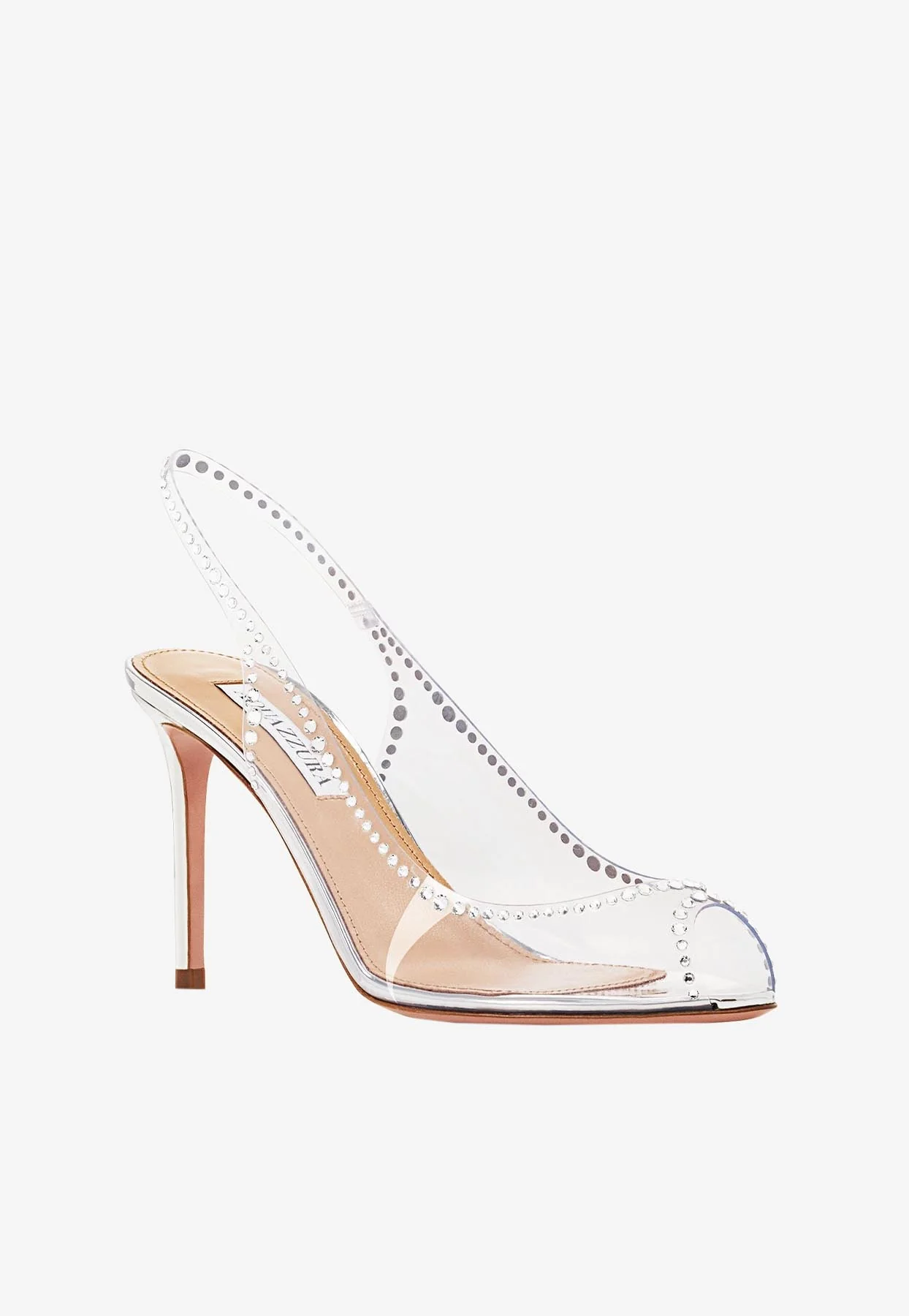Aquazzura Ray of Light 85 Crystal Slingback Sandals Women Shoes