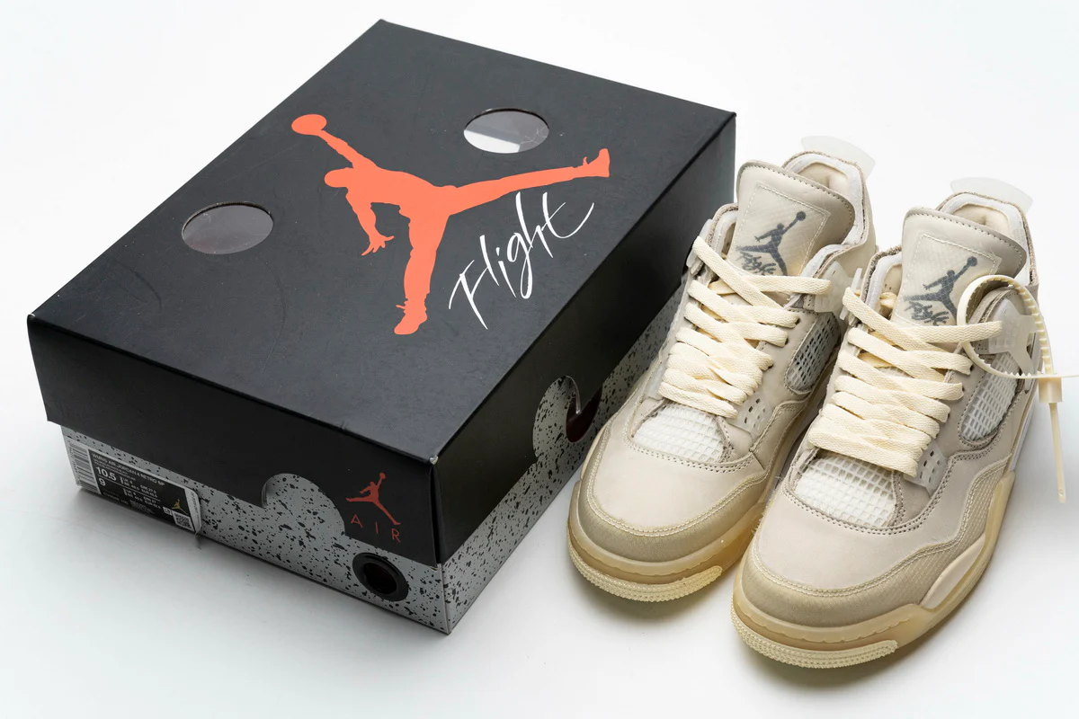 Réplica AIR JORDAN 4 x OFF WHITE “sail” Nike Sneaker