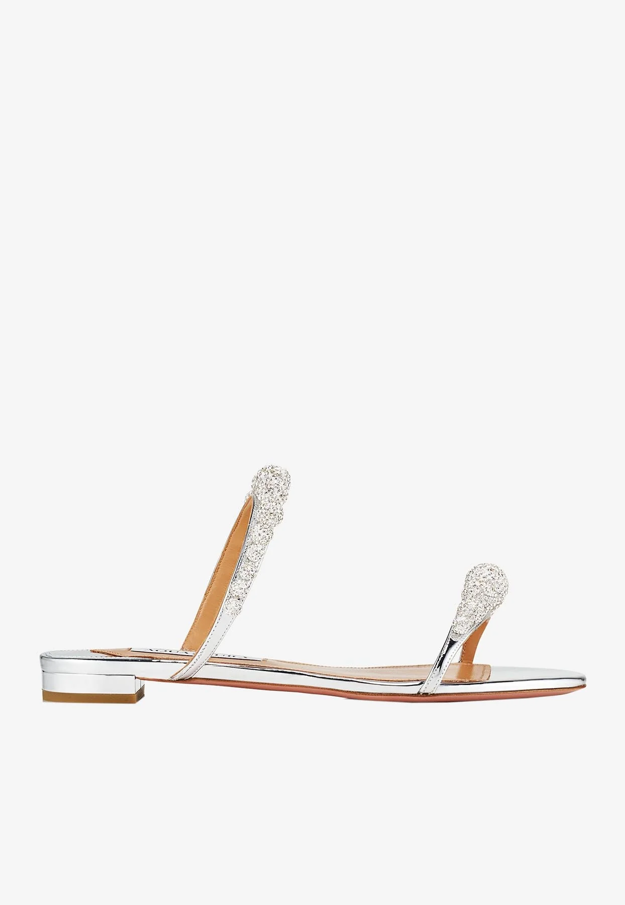 Aquazzura Disco Dancer Crystal Embellished Flat Sandals Women Shoes