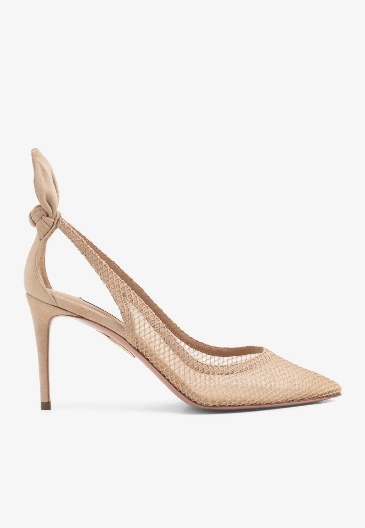 Aquazzura 85 Bow Tie Mesh Pumps Women Shoes