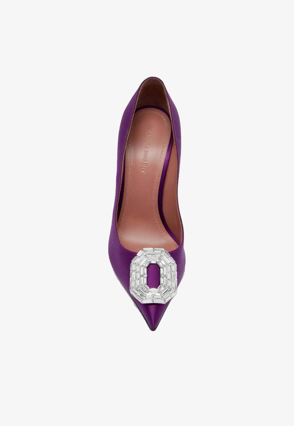 Amina Muaddi Camelia 105 Crystal-Embellished Satin Pumps Women Shoes