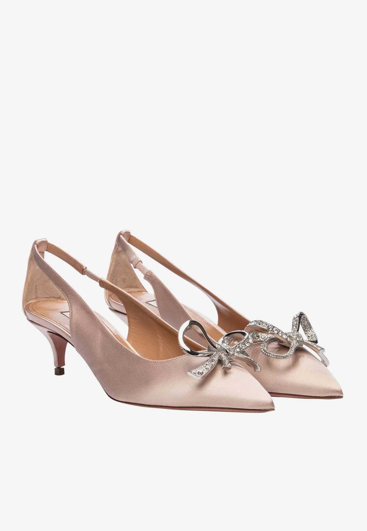 Aquazzura Babe 45 Satin Pumps Women Shoes