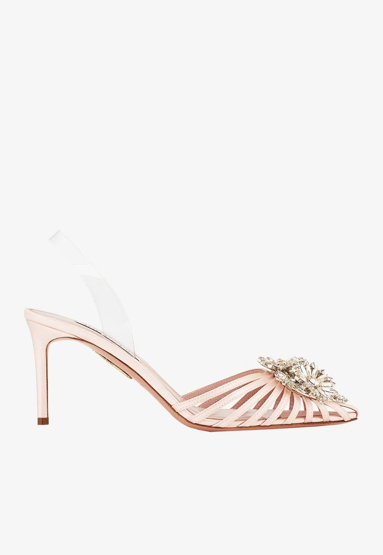 Aquazzura Margarita 75 Satin Slingback Pumps Women Shoes