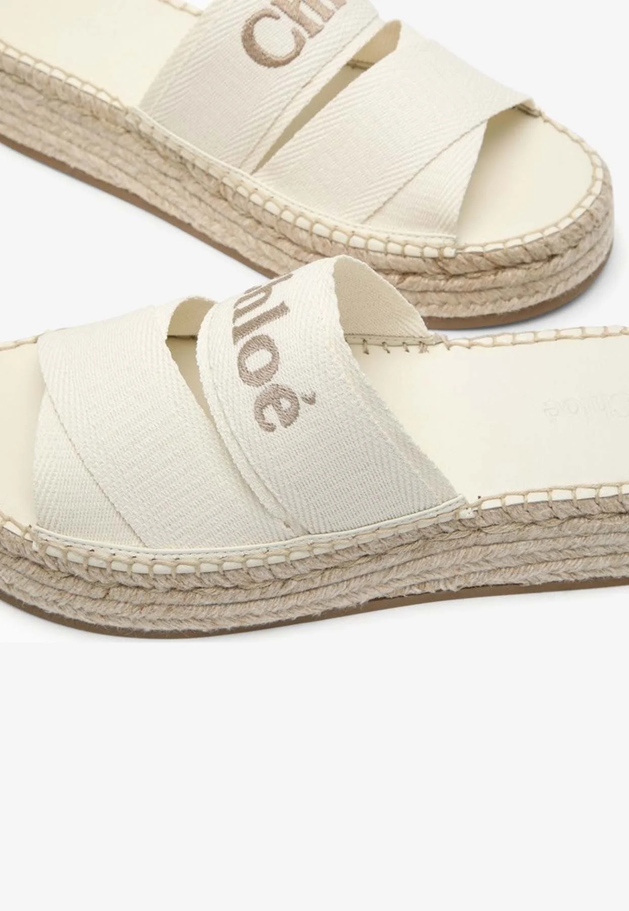 Chloe Mila Logo Embroidered Flat Sandals
