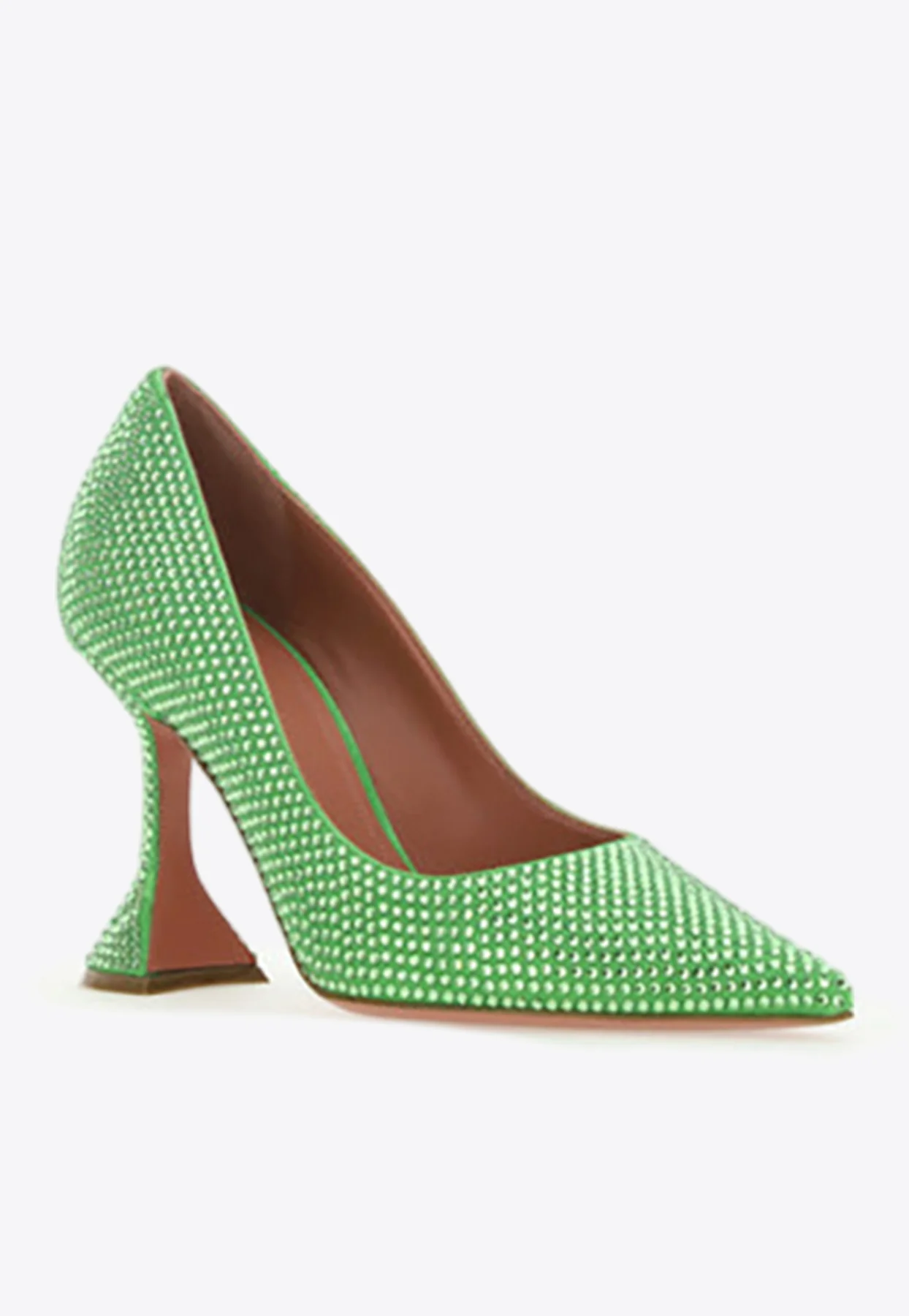 Amina Muaddi Ami 95 Crystal Embellished Suede Pumps Women Shoes