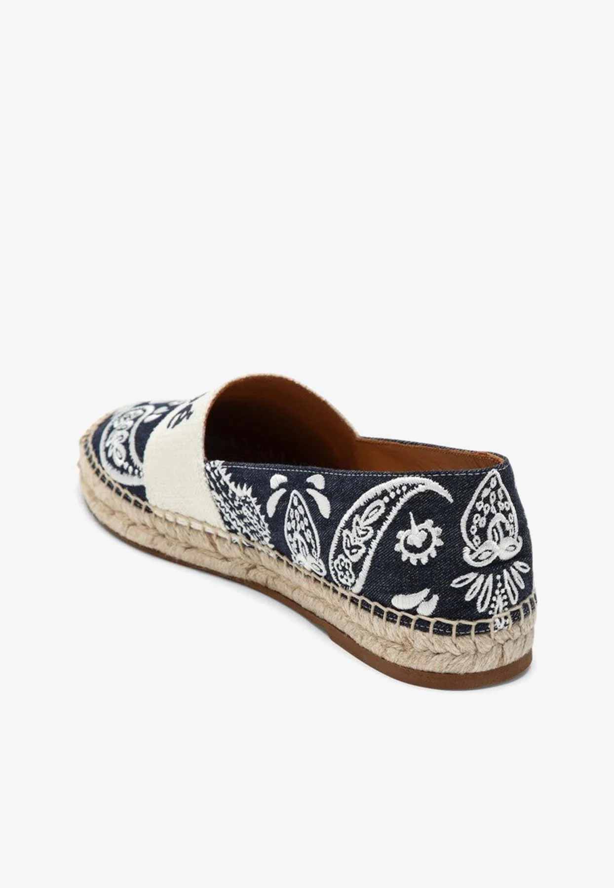 Chloe Piia Embroidered Denim Espadrilles