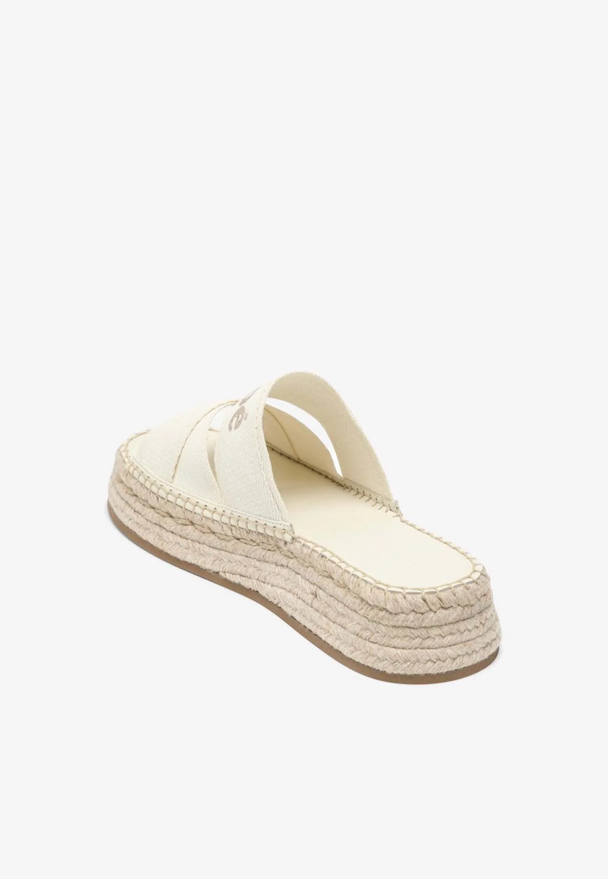 Chloe Mila Logo Embroidered Flat Sandals
