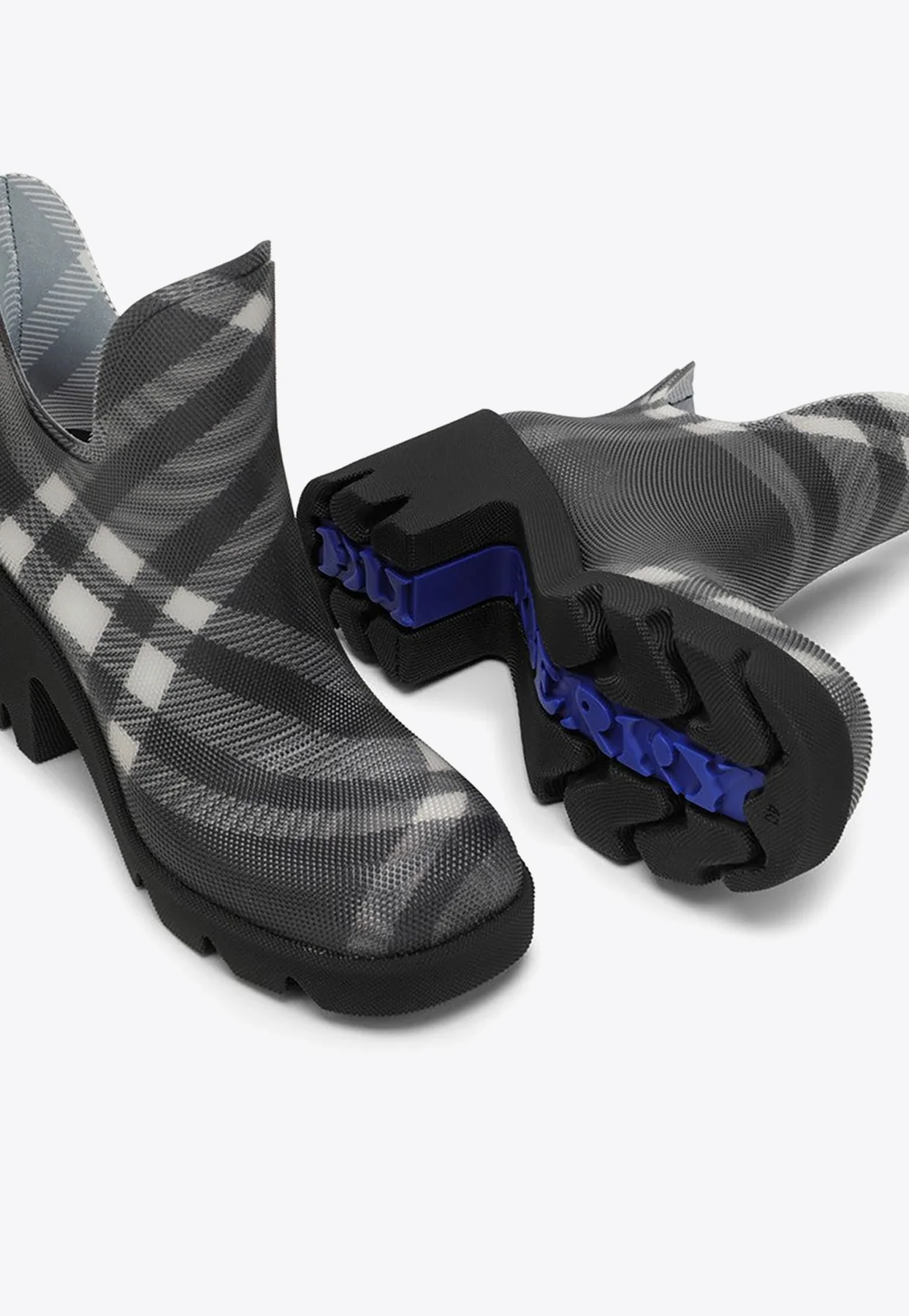 Burberry 65 Checked Platform Ankle Boots