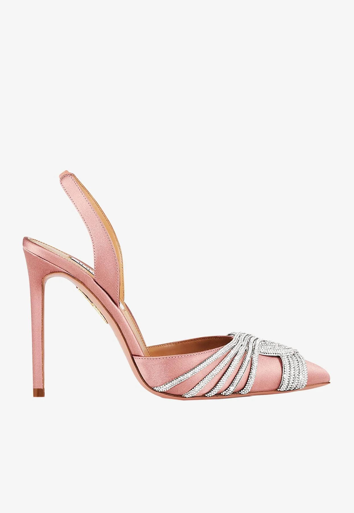 Aquazzura Gatsby 105 Satin Slingback Pumps Women Shoes