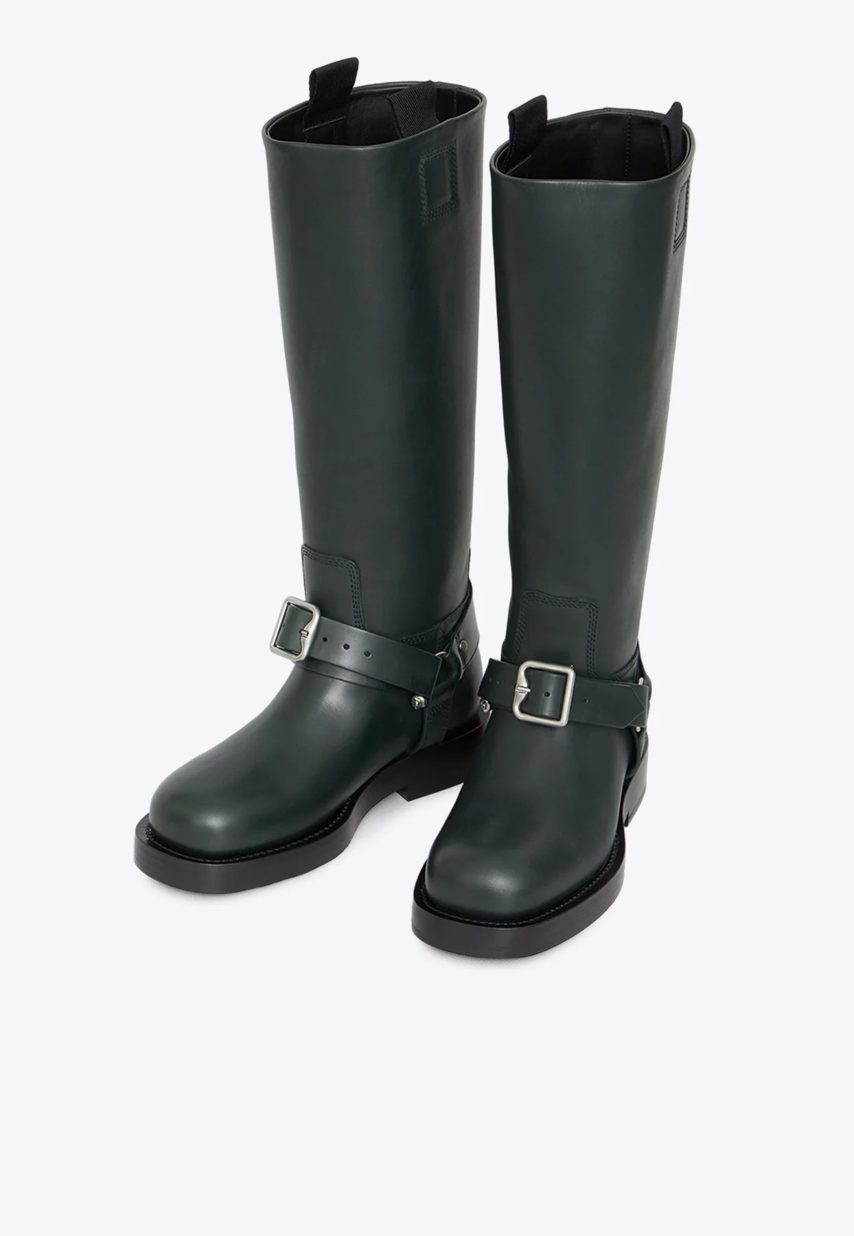 Burberry Saddle Knee-High Boots in Calf Leather