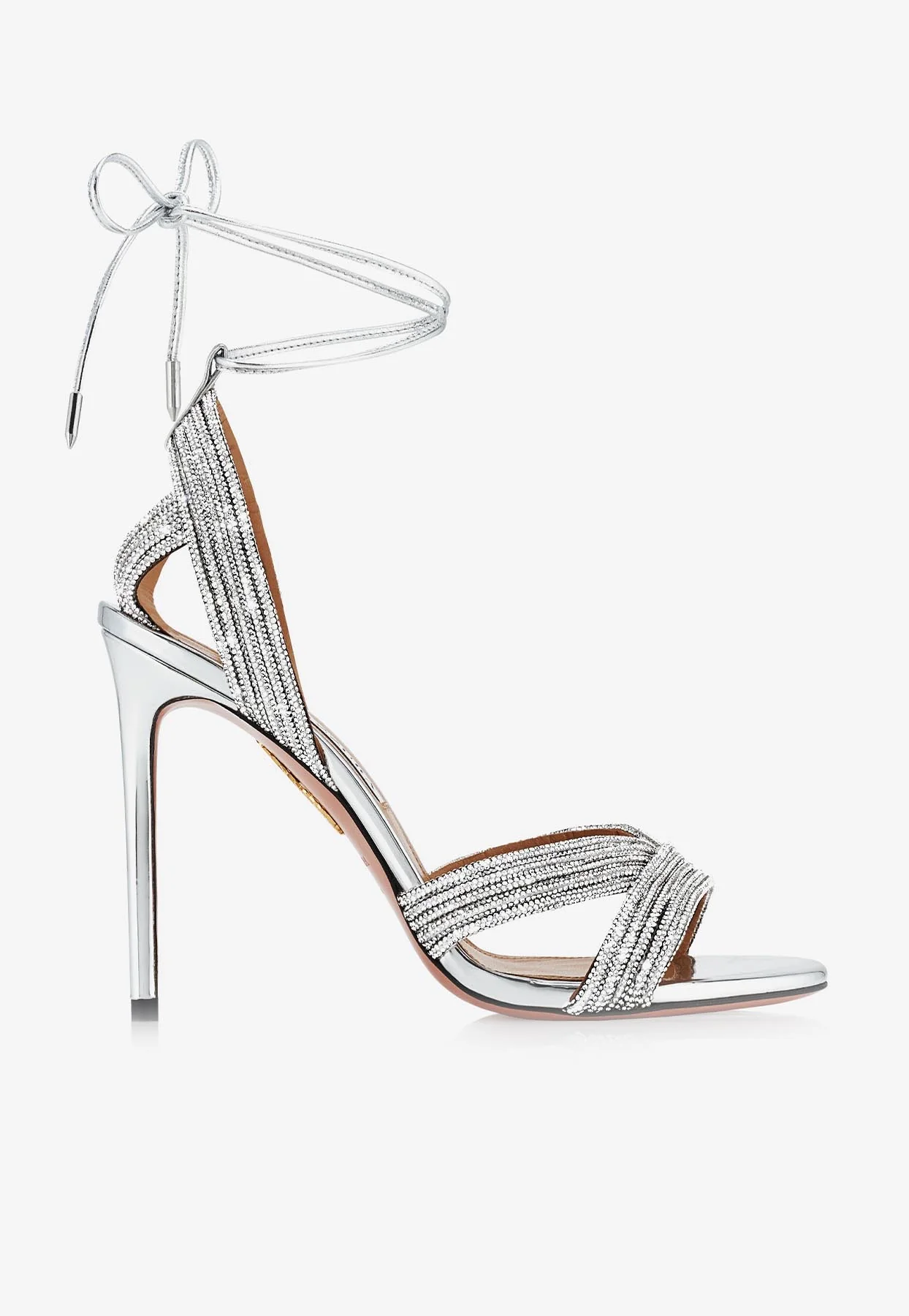 Aquazzura Ari 105 Crystal Embellished Sandals Women Shoes