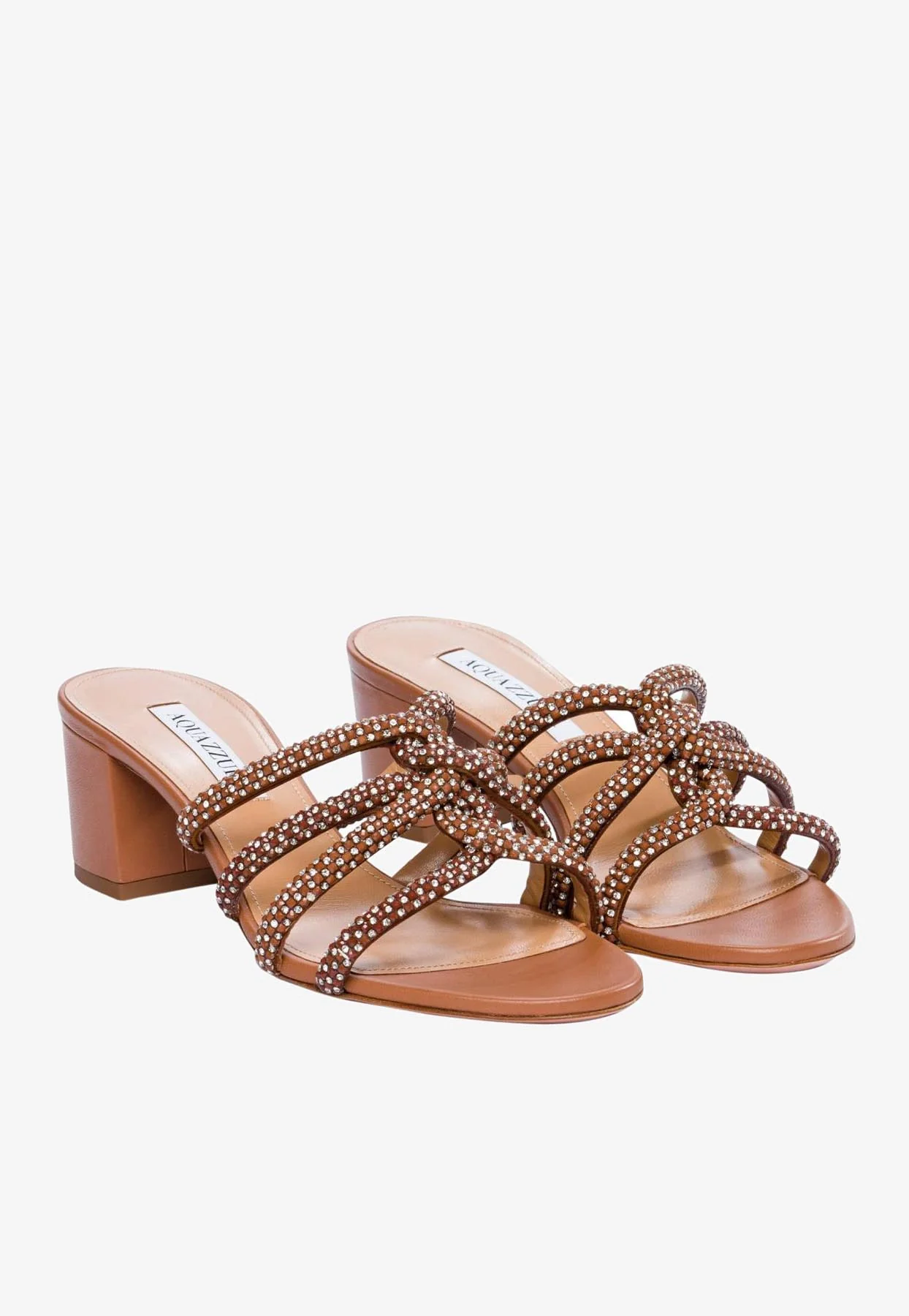 Aquazzura Moondust 50 Crystal Embellished Sandals Women Shoes