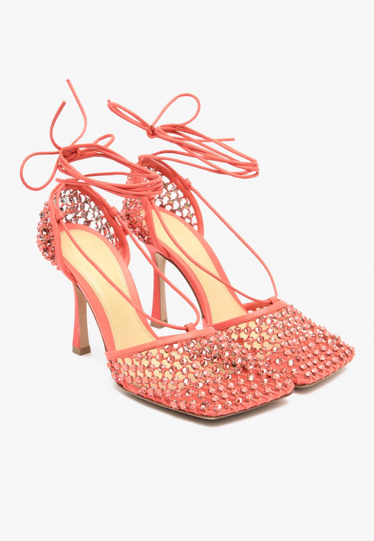 Bottega Veneta Sparkle Stretch 90 Crystal-Embellished Mesh Sandals