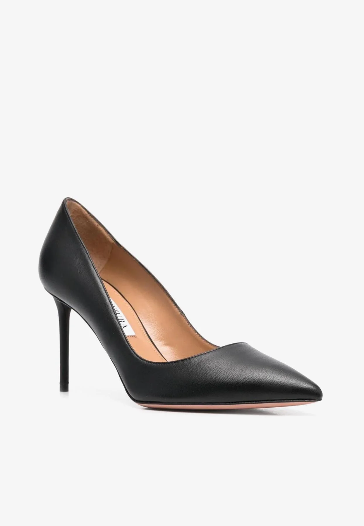 Aquazzura Purist 85 Pointed-Toe Leather Pumps Women Shoes