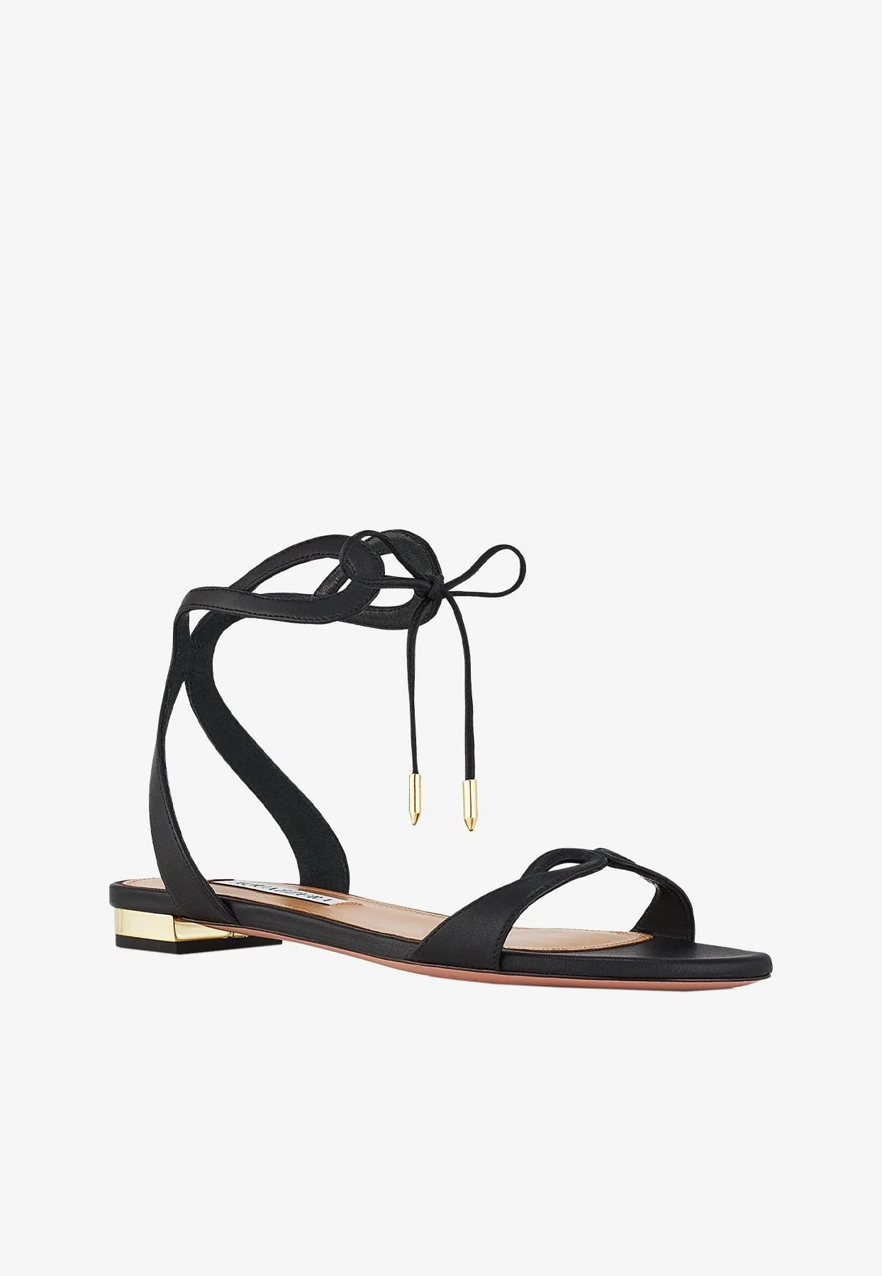 Aquazzura Tessa Flat Sandals in Nappa Leather Women Shoes