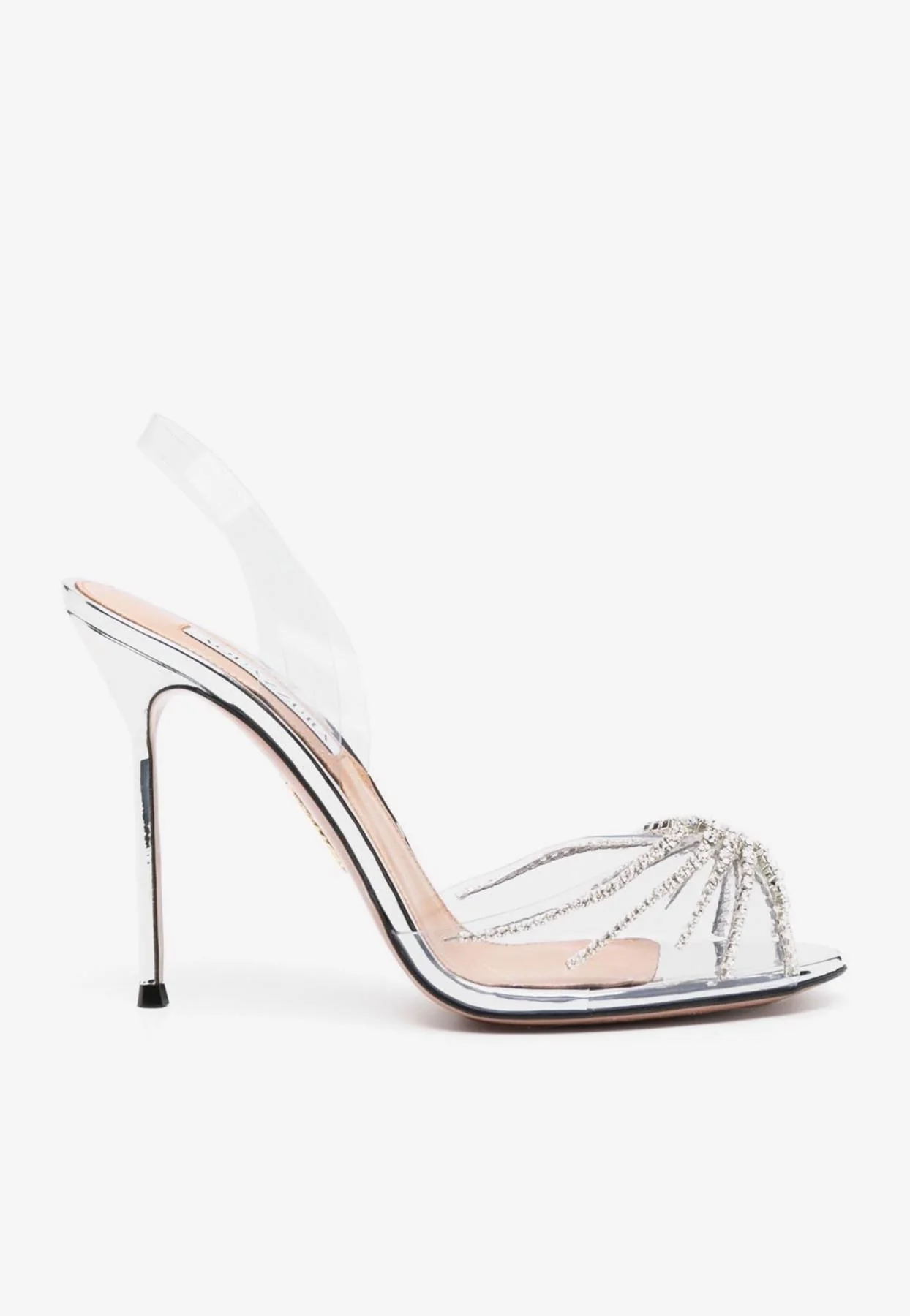 Aquazzura Sunshine 105 Plexi Slingback Sandals Women Shoes
