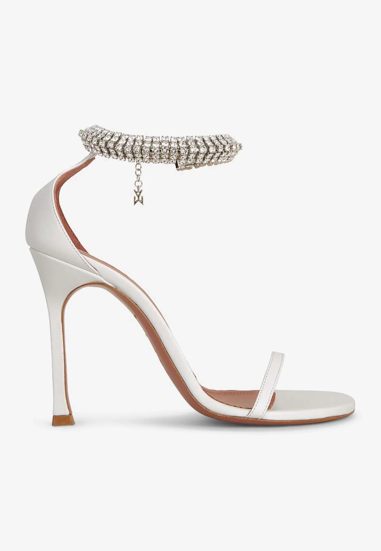 Amina Muaddi Iman 105 Crystal-Embellished Leather Sandals Women Shoes