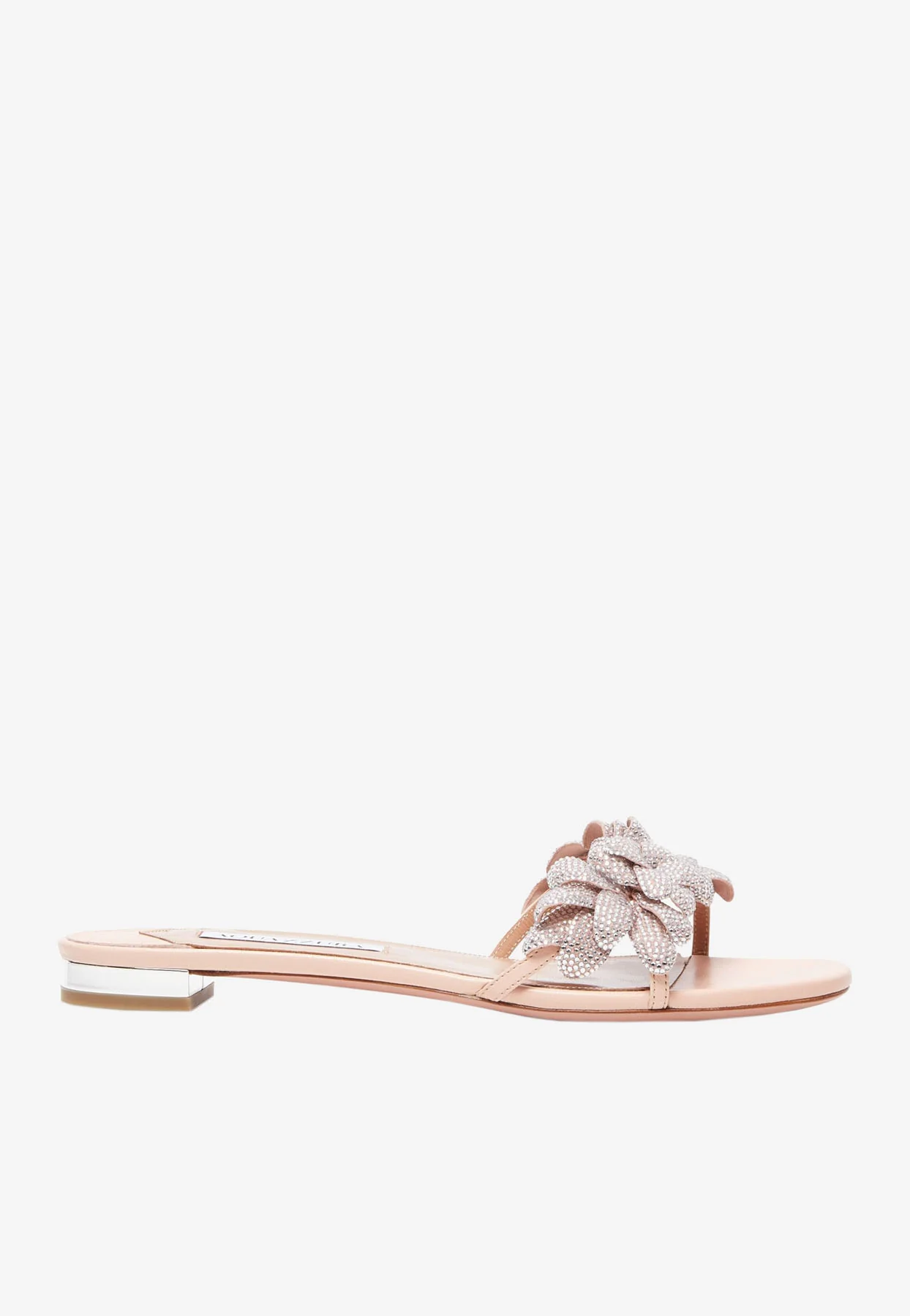 Aquazzura Galactic Flower Slides in Leather Women Shoes