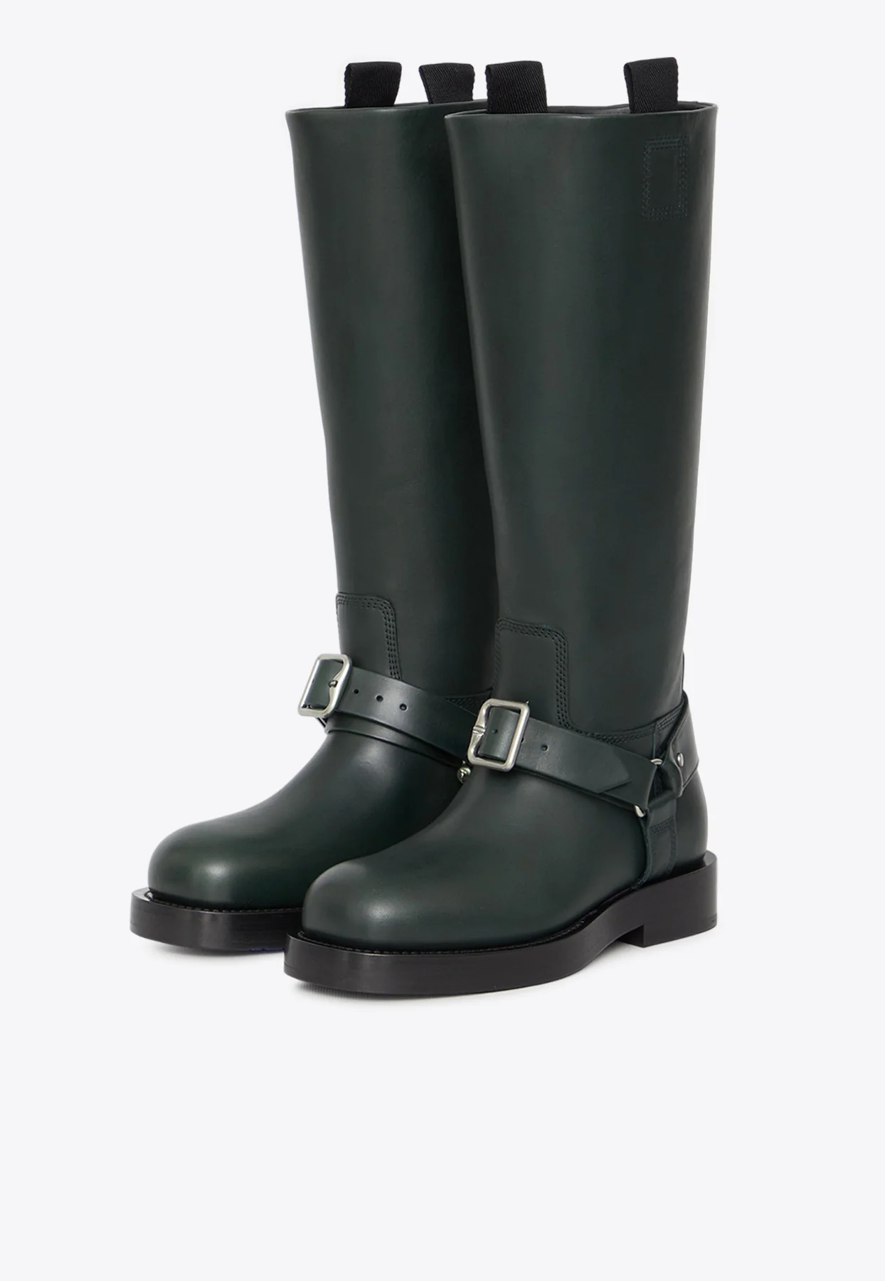 Burberry Saddle Knee-High Boots in Calf Leather