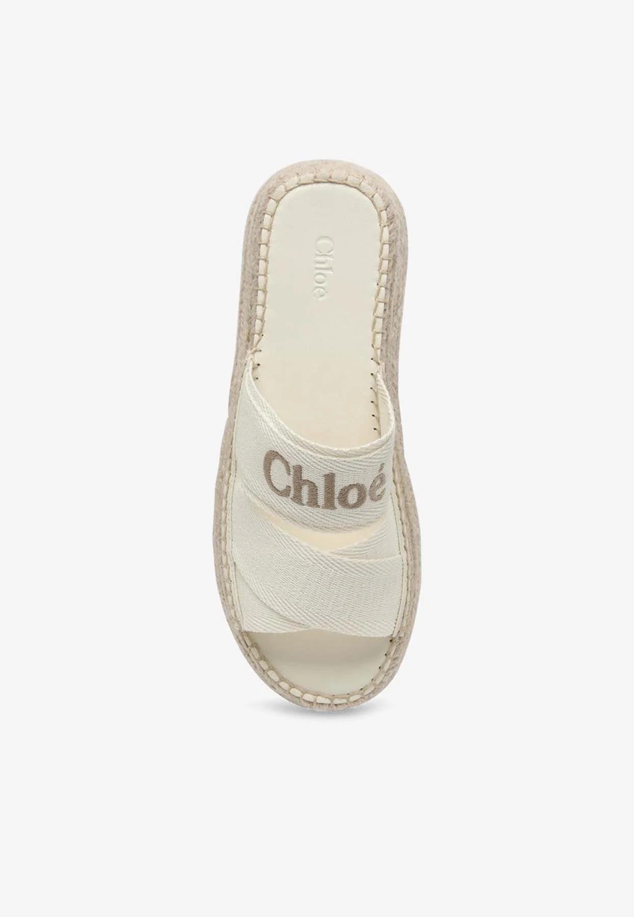 Chloe Mila Logo Embroidered Flat Sandals