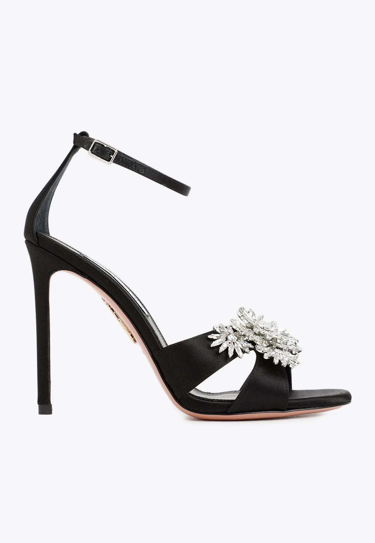 Aquazzura Margarita 105 Crystal-Embellished Satin Sandals Women Shoes