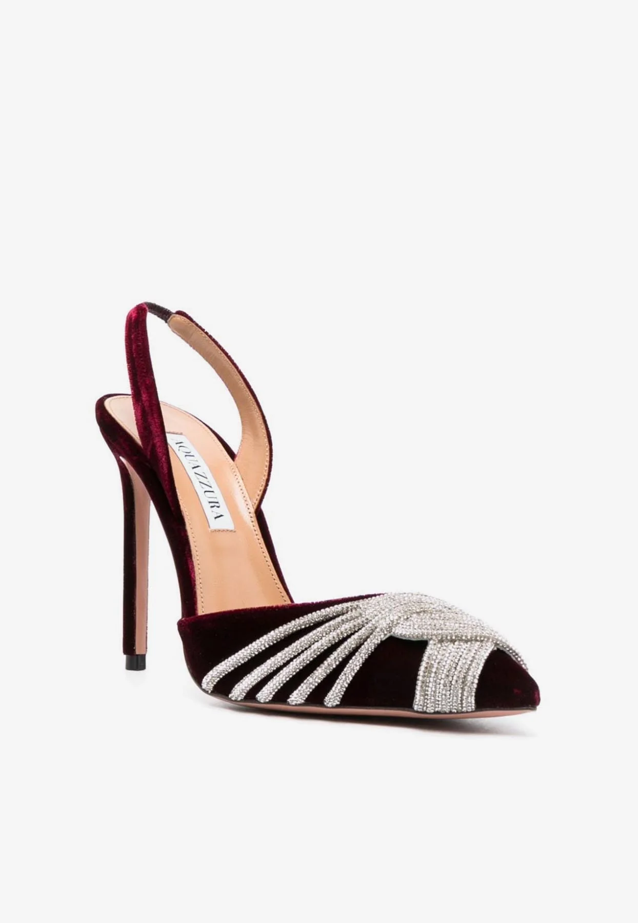 Aquazzura Gatsby 105 Velvet Slingback Pumps Women Shoes