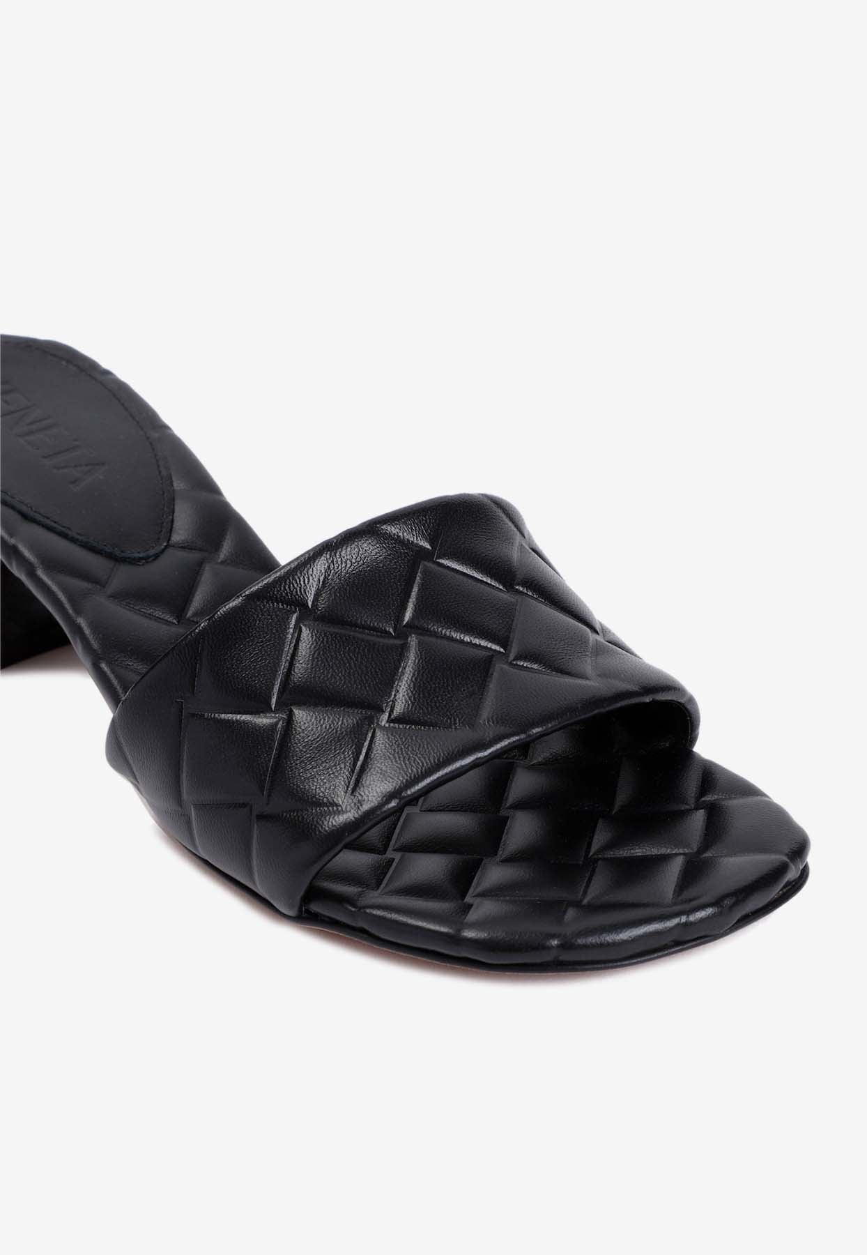 Bottega Veneta Amy 45 Mules in Intreccio Leather