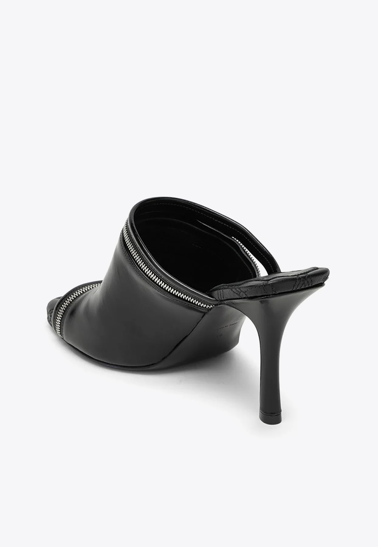 Burberry 85 Patent Leather Zip-Detail Mules