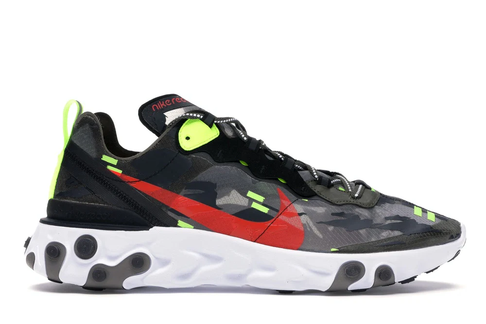 Réplica REACT ELEMENT 87 MEDIUM OLIVE BRIGHT CRIMSON Nike Sneaker