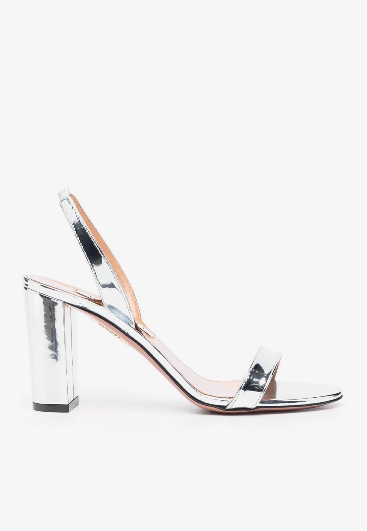 Aquazzura So Nude 85 Sandals in Metallic Leather Women Shoes