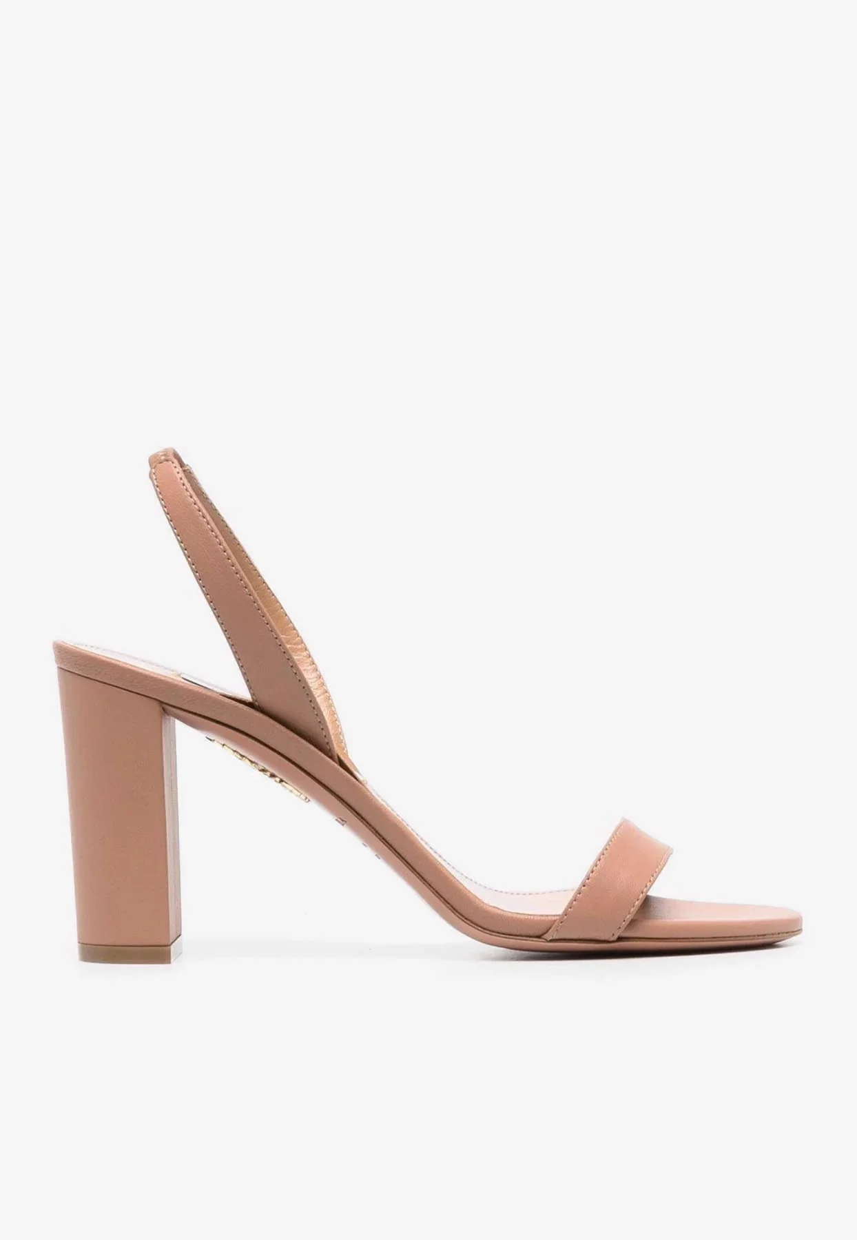 Aquazzura So Nude 85 Block Heel Sandals in Calf Leather Women Shoes