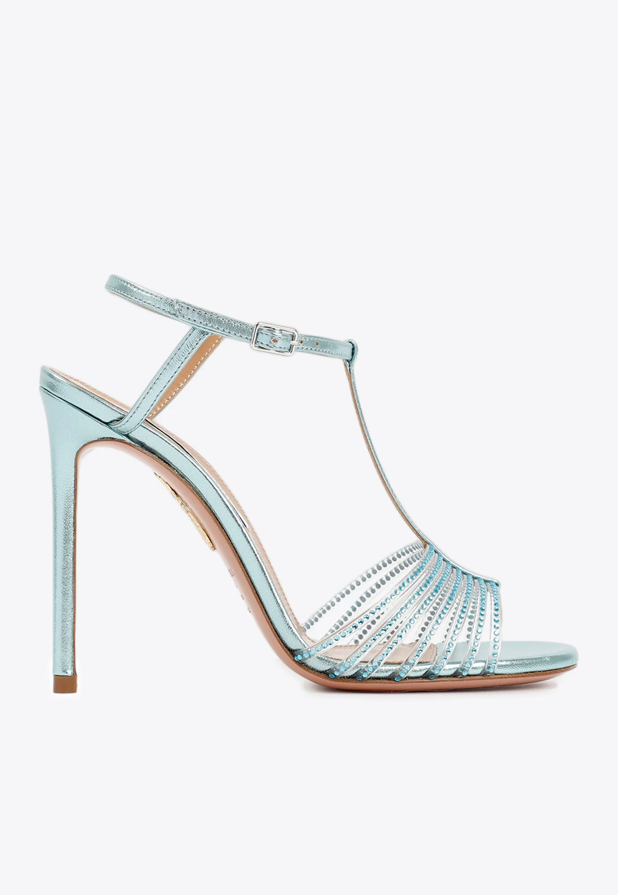 Aquazzura Amore Mio 105 Crystal-Embellished Sandals Women Shoes