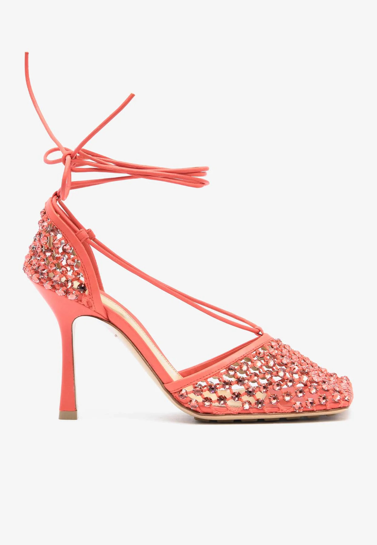 Bottega Veneta Sparkle Stretch 90 Crystal-Embellished Mesh Sandals