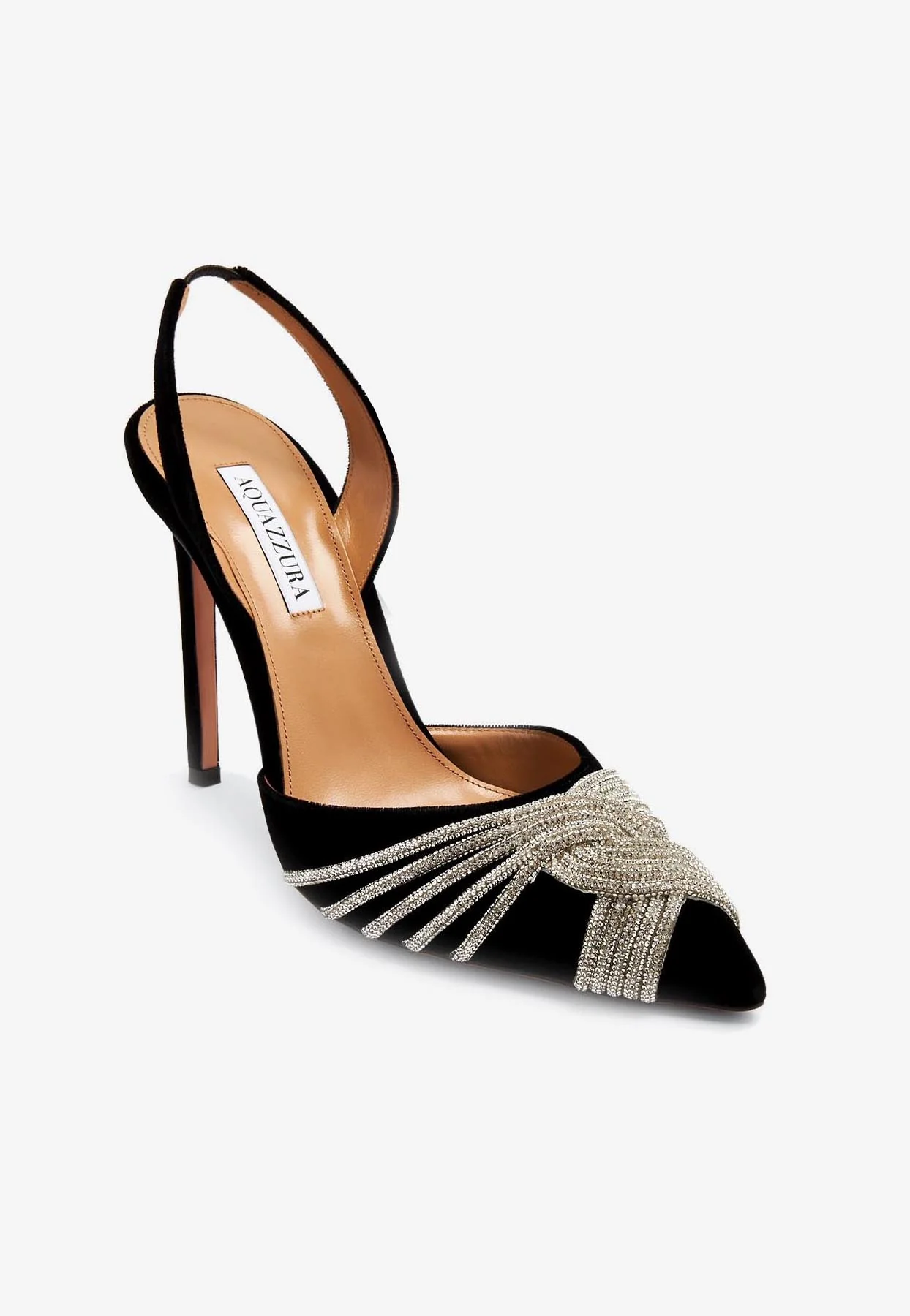 Aquazzura Gatsby 105 Velvet Slingback Pumps Women Shoes