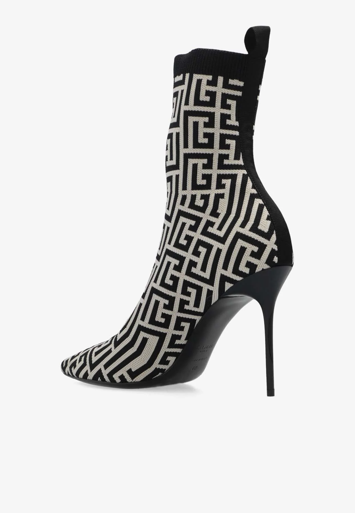 Balmain Skye 95 Monogram  Jacquard Ankle Boots