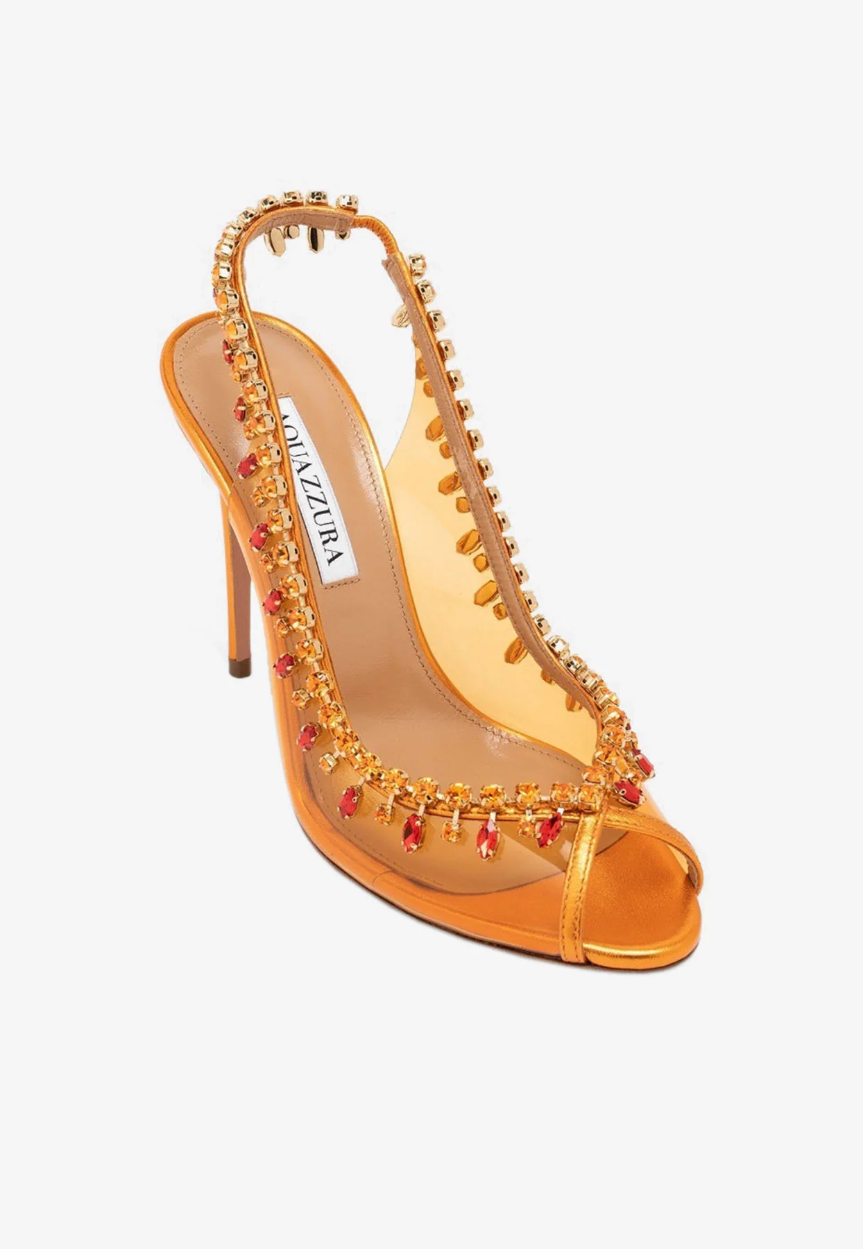 Aquazzura Temptation 105 Crystal-Embellished Sandals Women Shoes