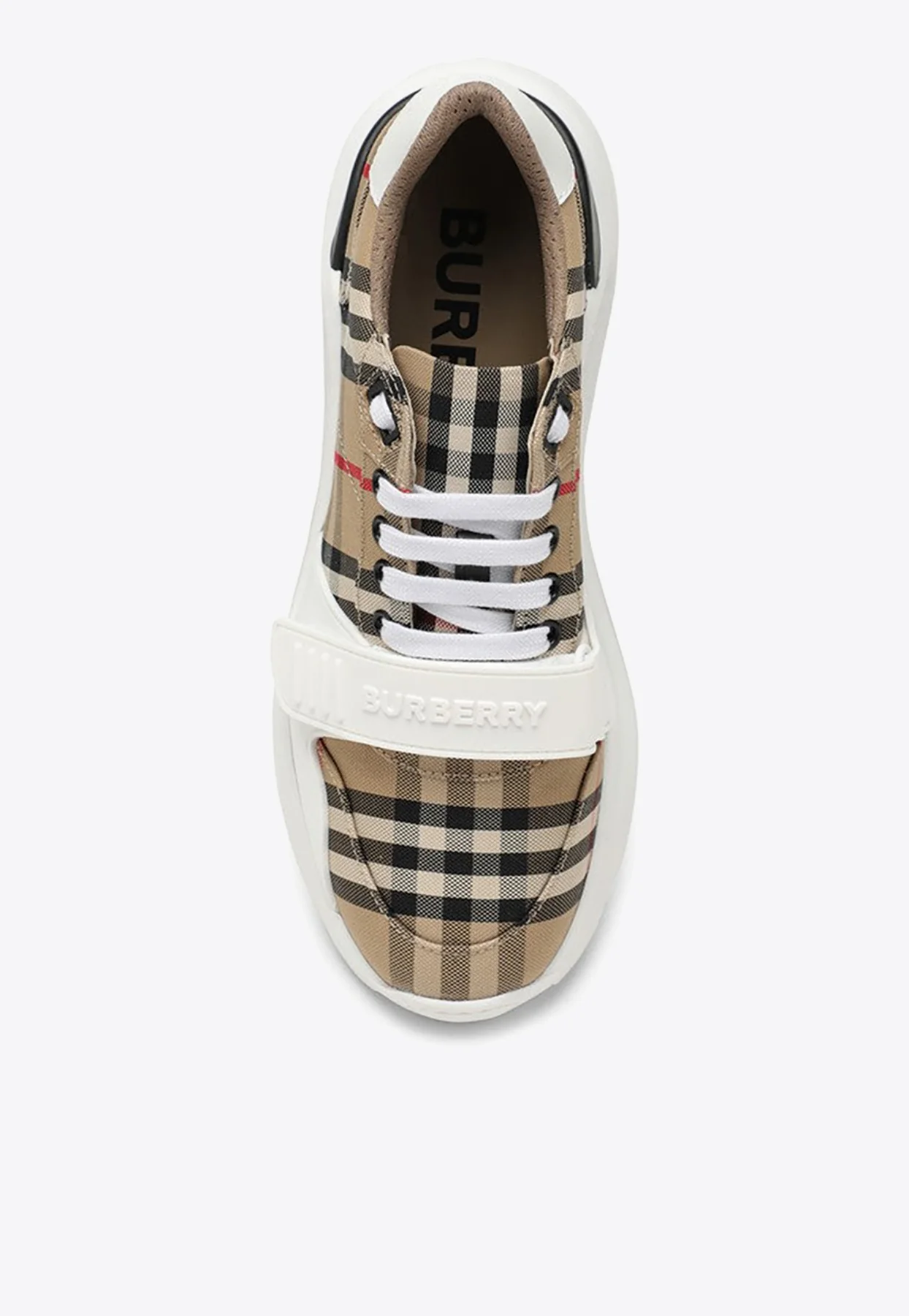 Burberry Paneled Checked Low-Top Sneakers