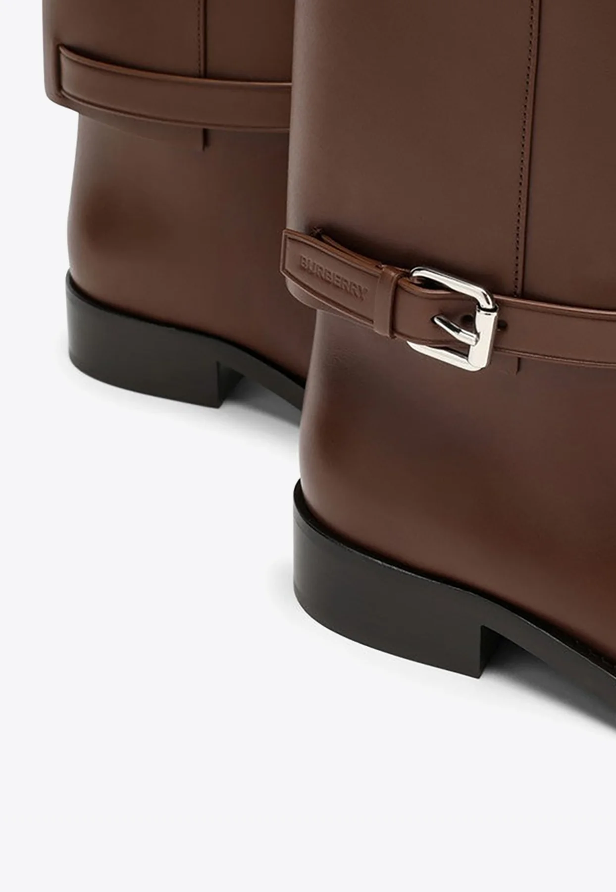 Burberry Buckle Embellished Leather Boots