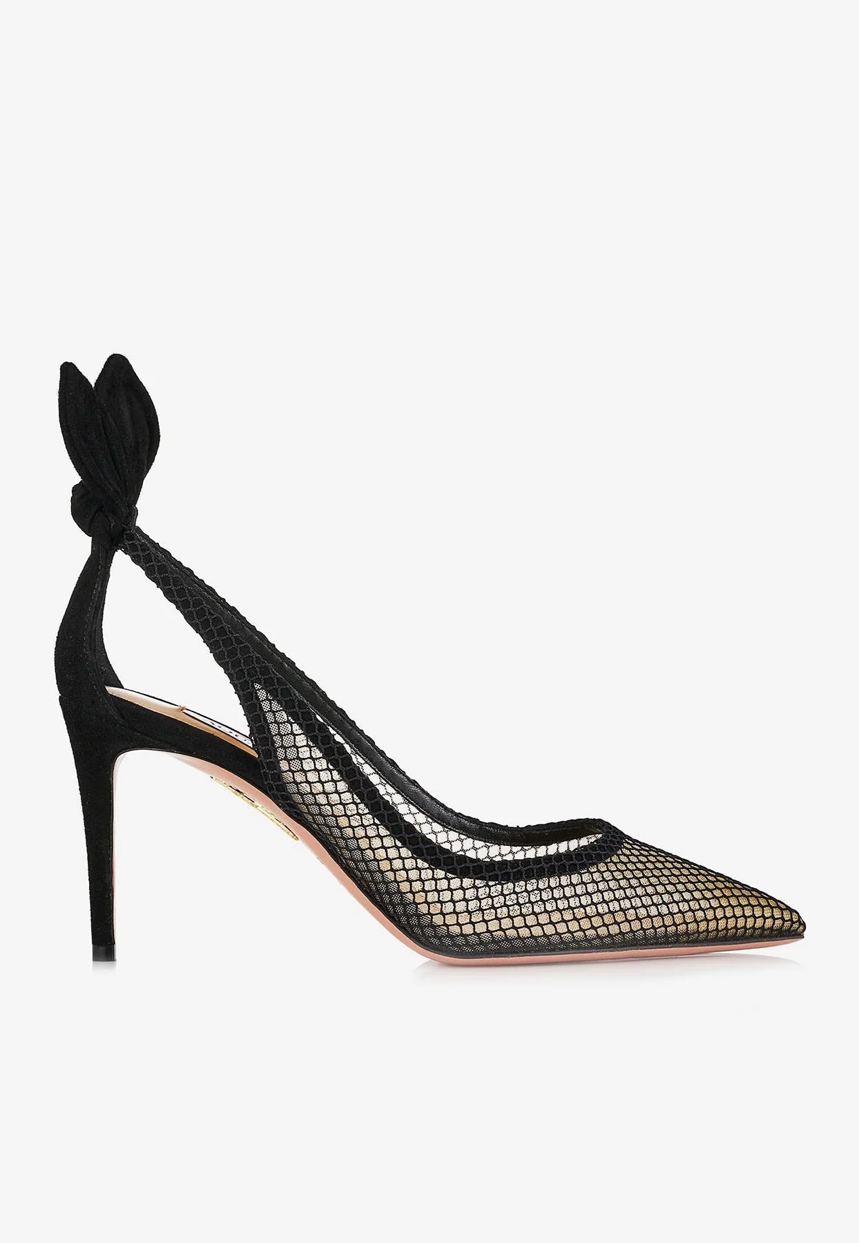 Aquazzura 85 Bow Tie Mesh Pumps Women Shoes