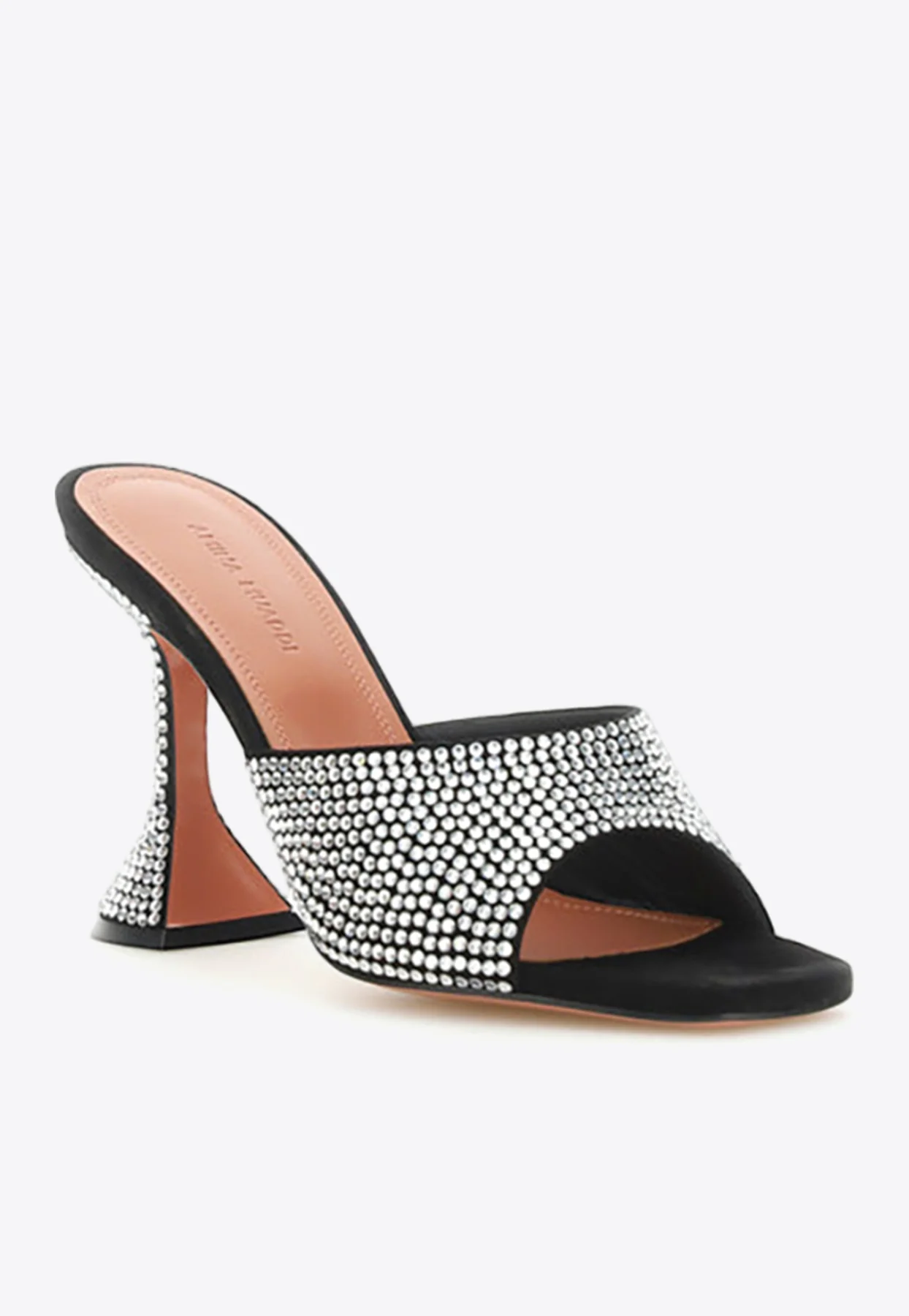 Amina Muaddi Lupita 95 Crystal Embellished Suede Sandals Women Shoes