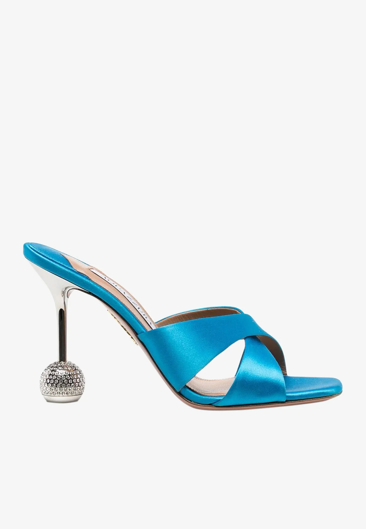 Aquazzura Yes Darling 95 Mules in Satin Women Shoes