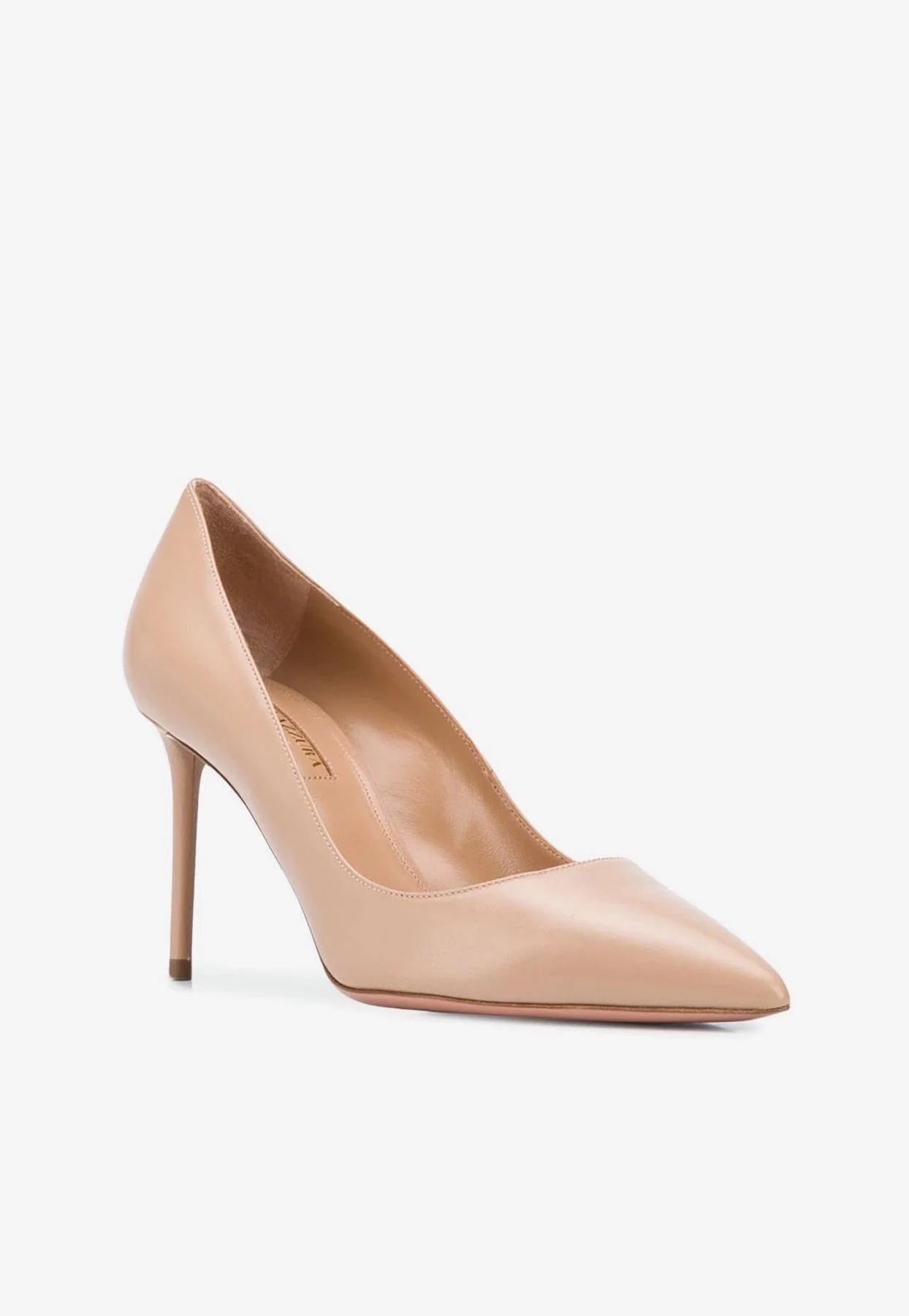 Aquazzura Purist 85 Pointed-Toe Leather Pumps Women Shoes