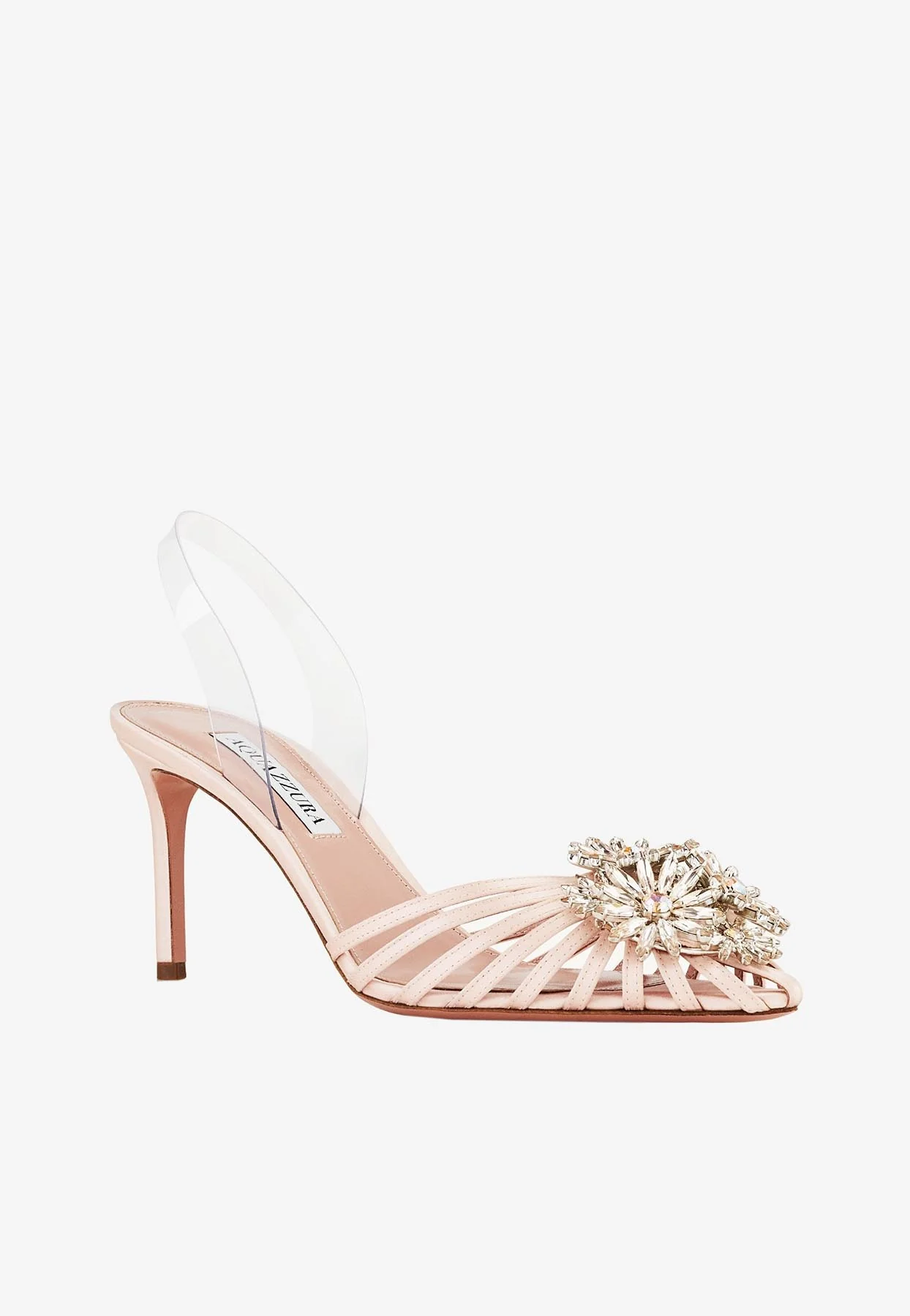 Aquazzura Margarita 75 Satin Slingback Pumps Women Shoes