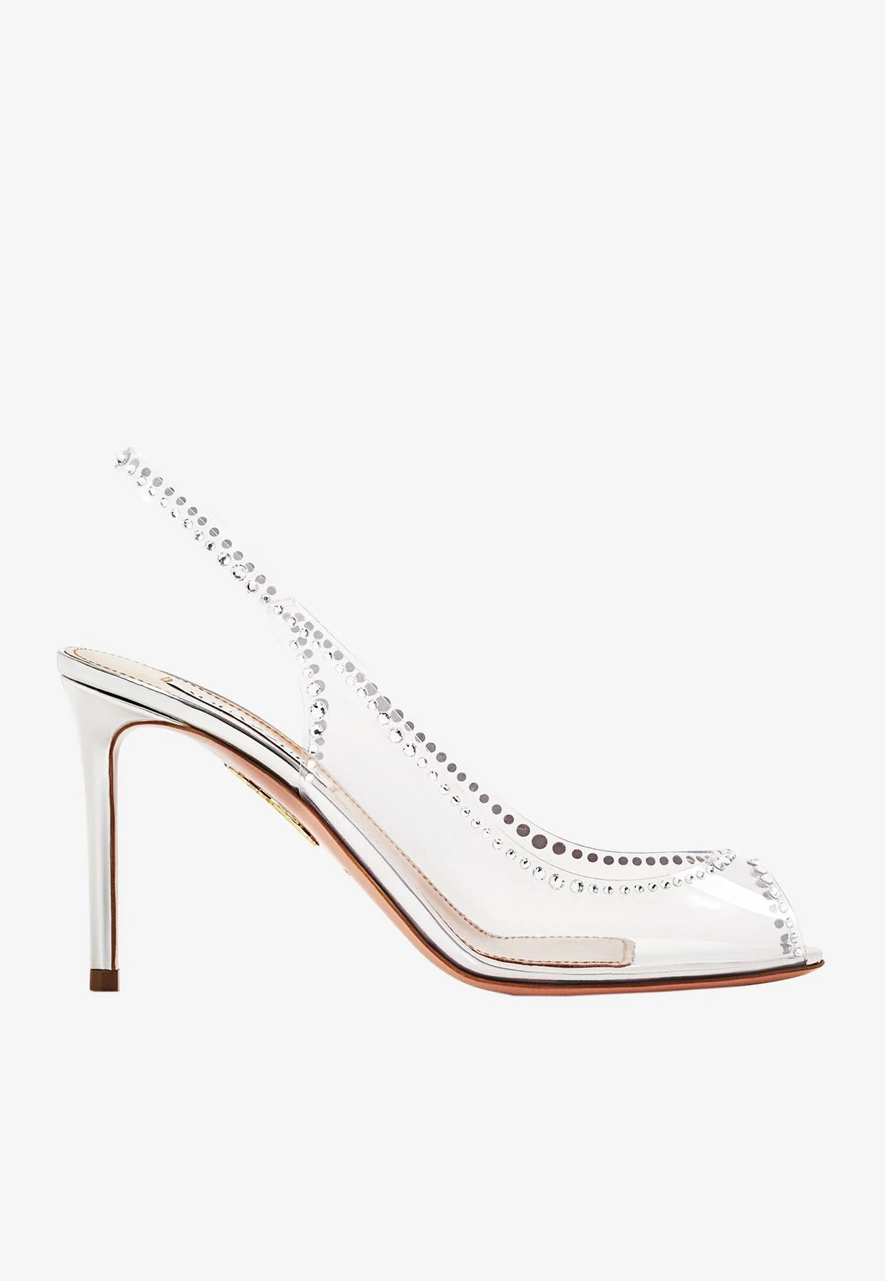 Aquazzura Ray of Light 85 Crystal Slingback Sandals Women Shoes