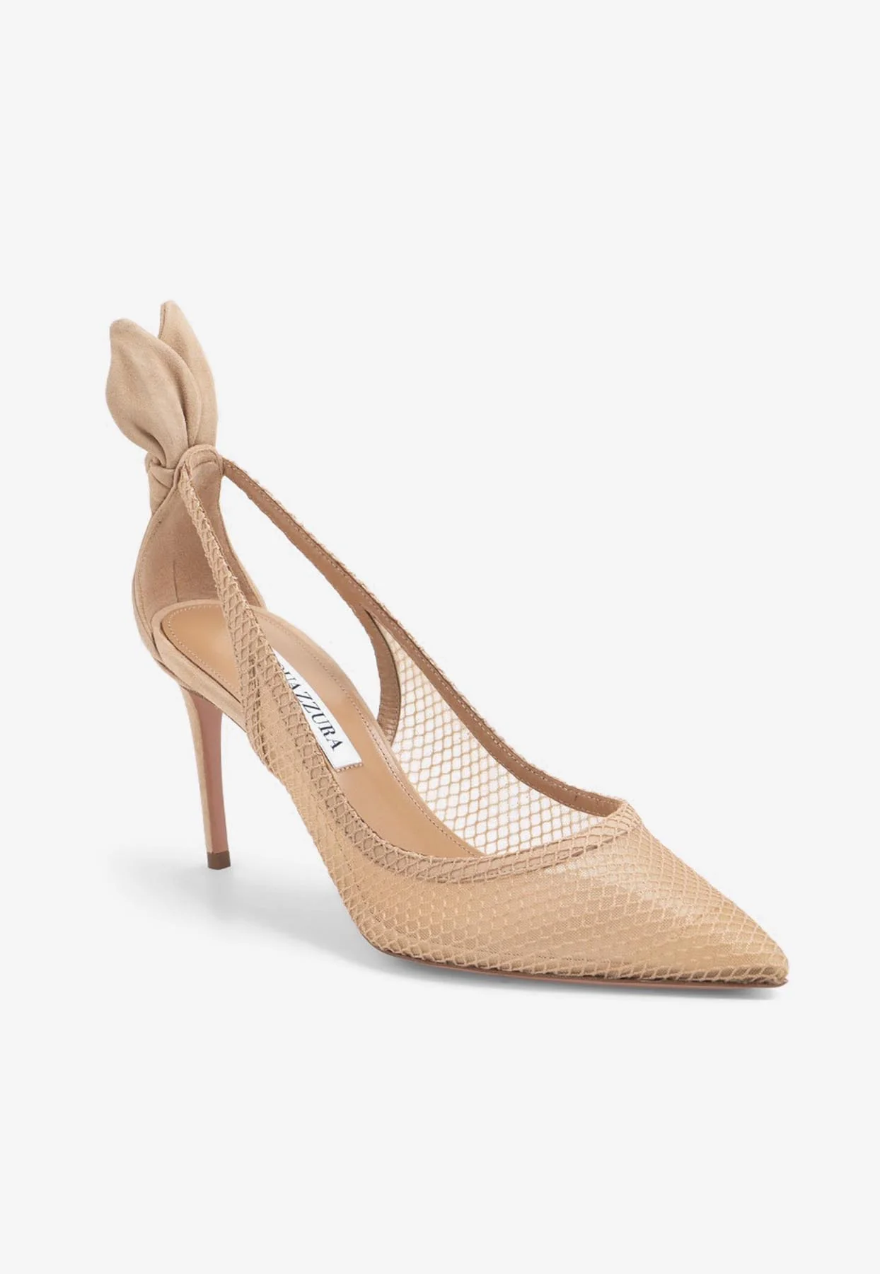 Aquazzura 85 Bow Tie Mesh Pumps Women Shoes