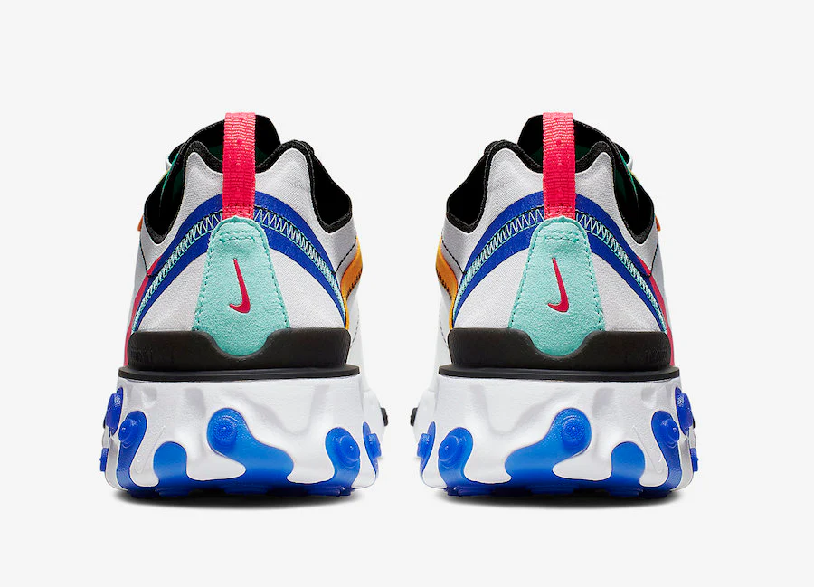 Réplica REACT ELEMENT 55  WHITE GOLD BLUE GREEN Nike Sneaker