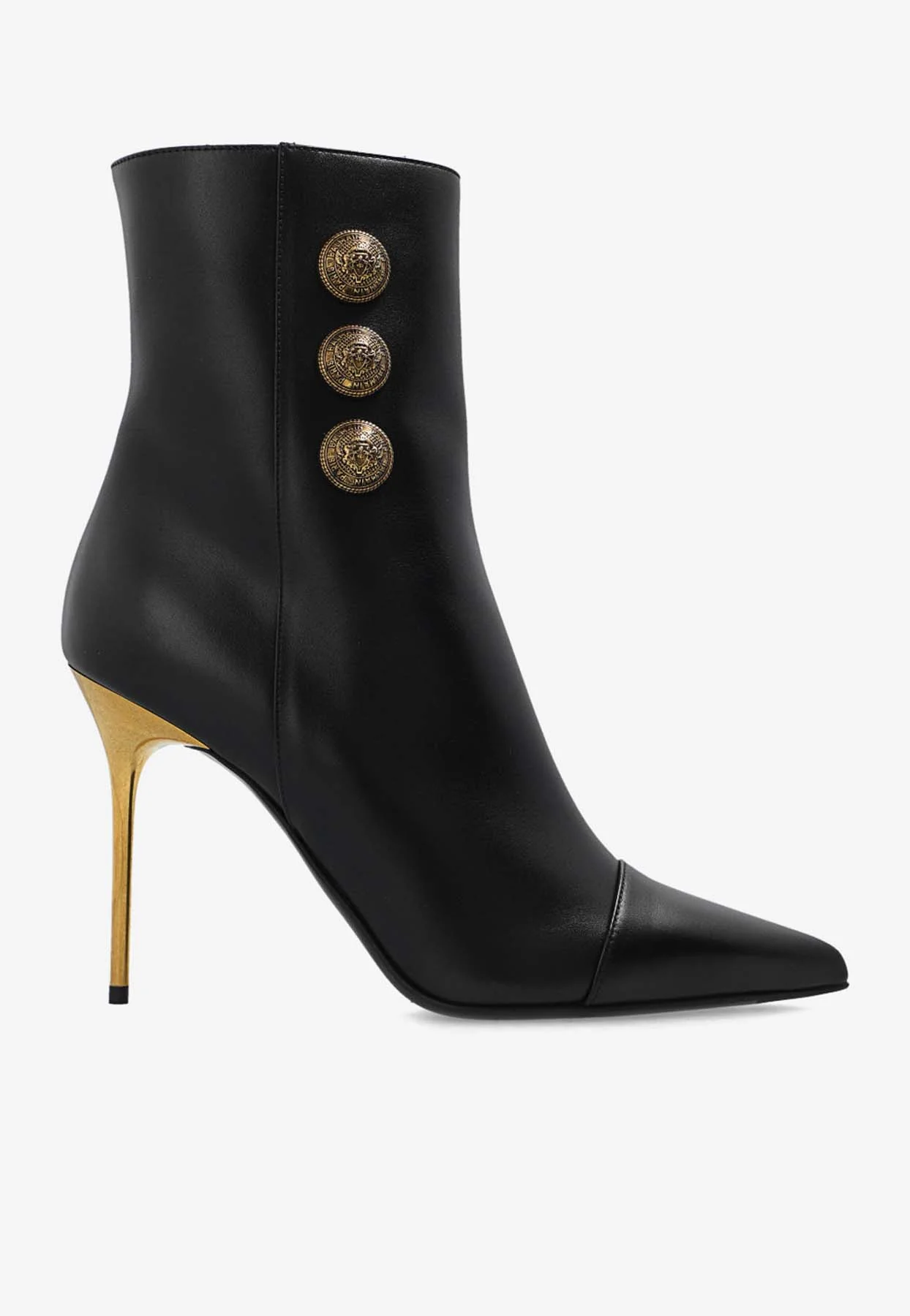 Balmain Roni 95 Leather Ankle Boots